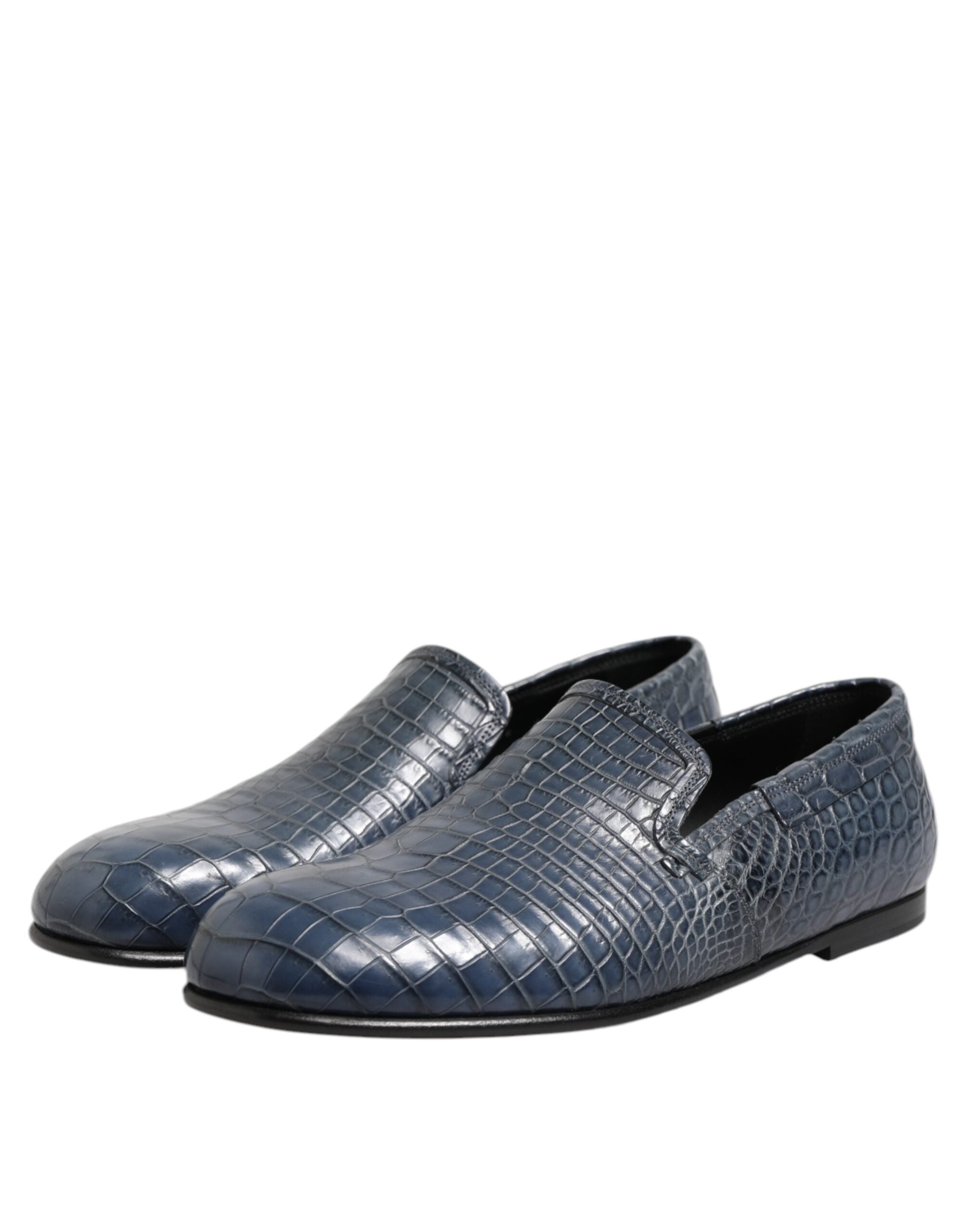 Dolce &amp; Gabbana – Slipper aus exotischem Leder in Blau für Herren