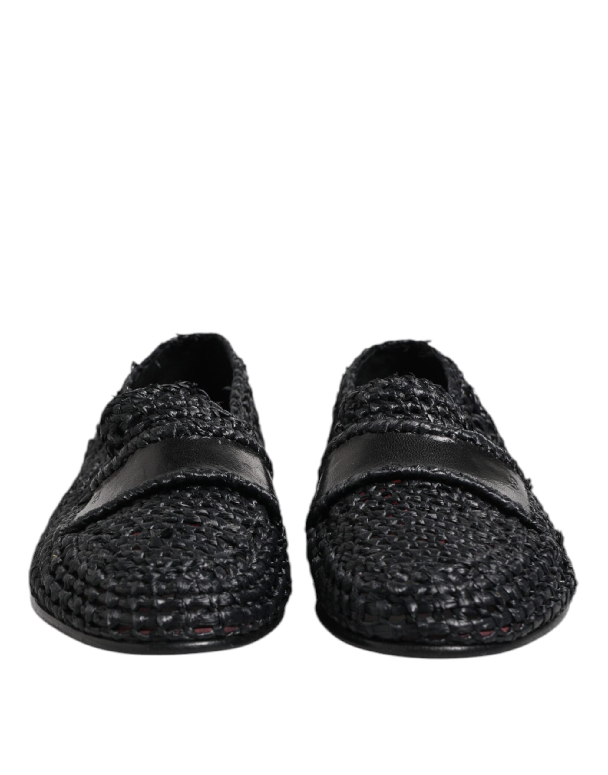 Dolce &amp; Gabbana Slipper aus geflochtenem Leder in Schwarz Herren Schuhe