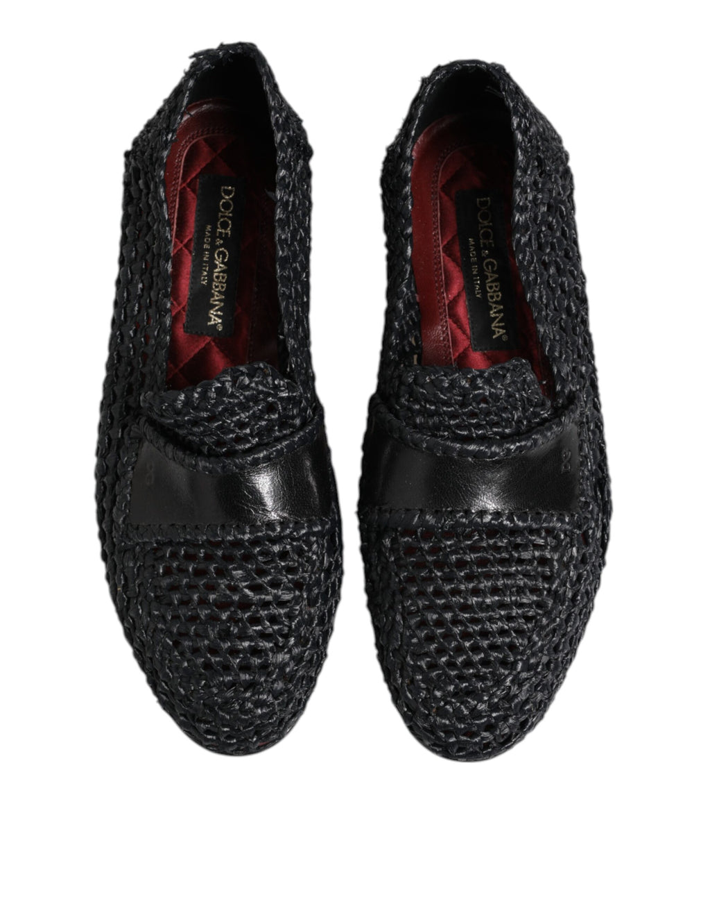 Dolce &amp; Gabbana Slipper aus geflochtenem Leder in Schwarz Herren Schuhe