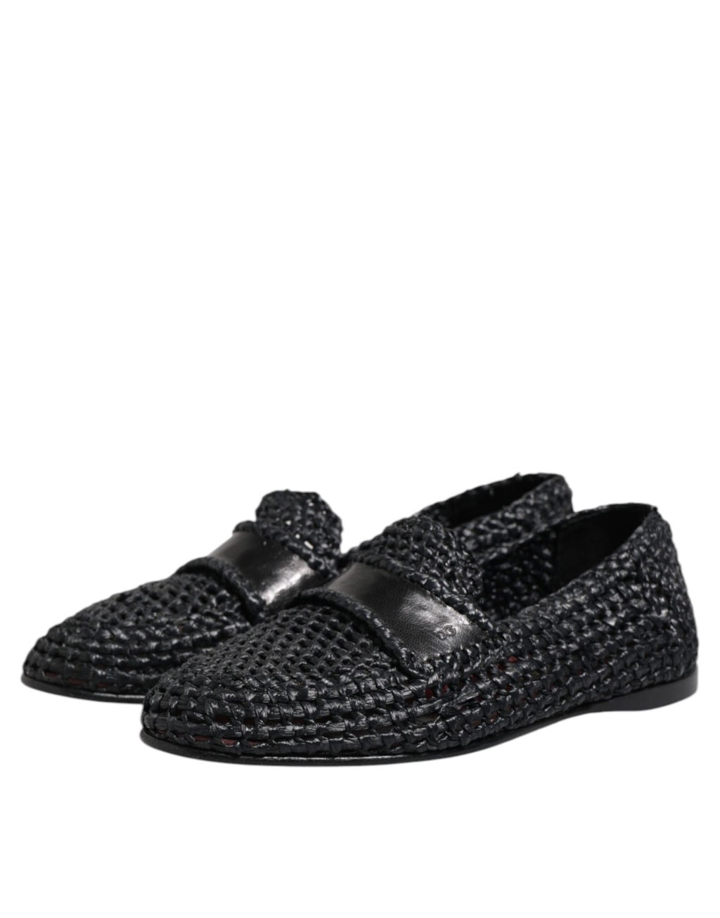 Dolce &amp; Gabbana Slipper aus geflochtenem Leder in Schwarz Herren Schuhe