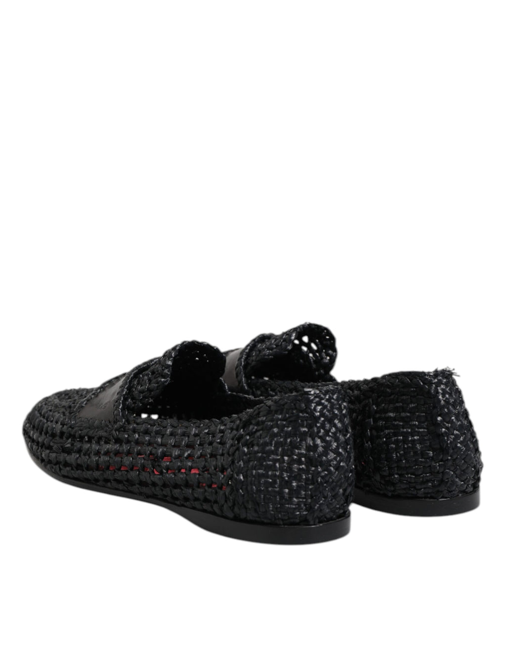 Dolce &amp; Gabbana Slipper aus geflochtenem Leder in Schwarz Herren Schuhe