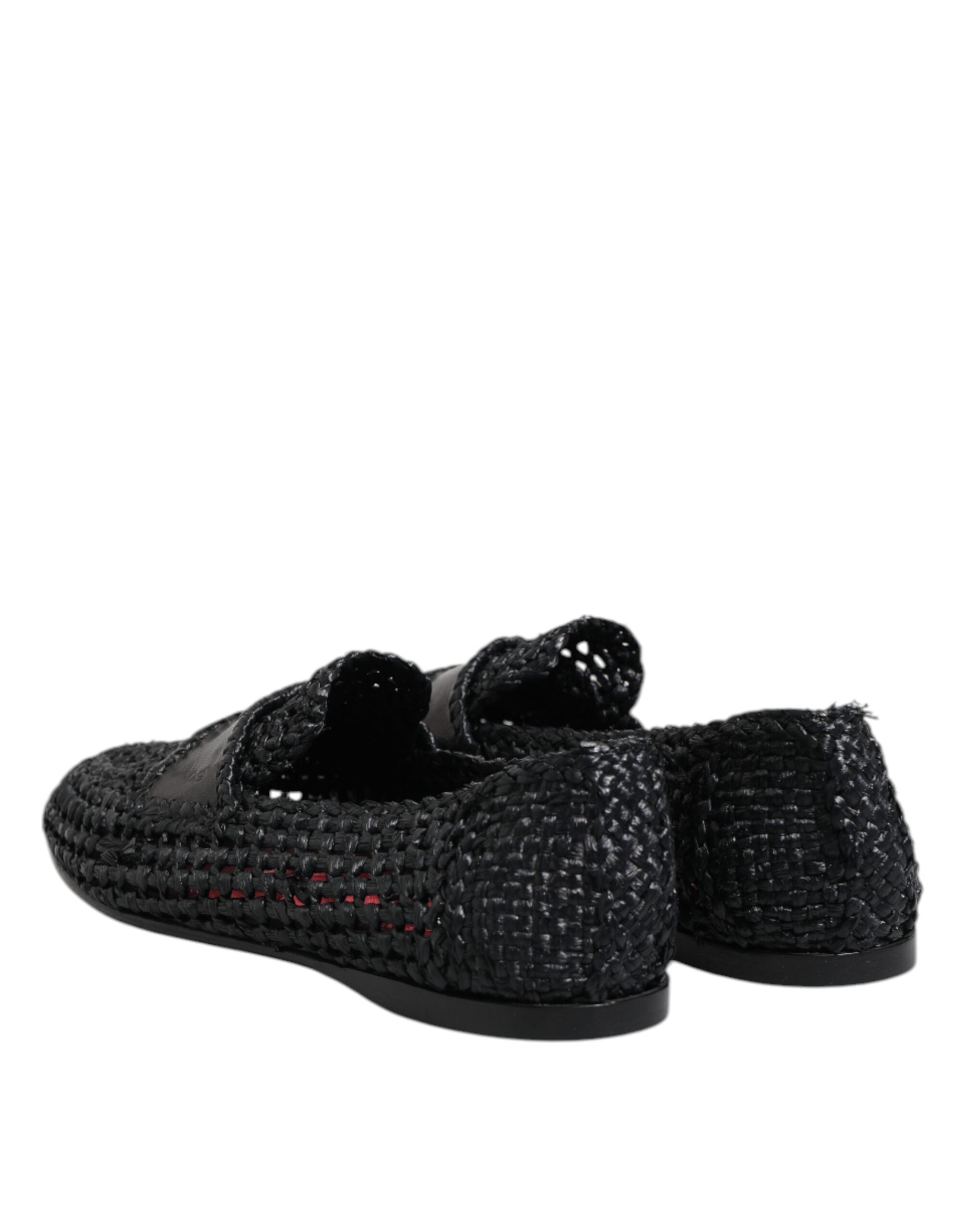 Dolce &amp; Gabbana Slipper aus geflochtenem Leder in Schwarz Herren Schuhe