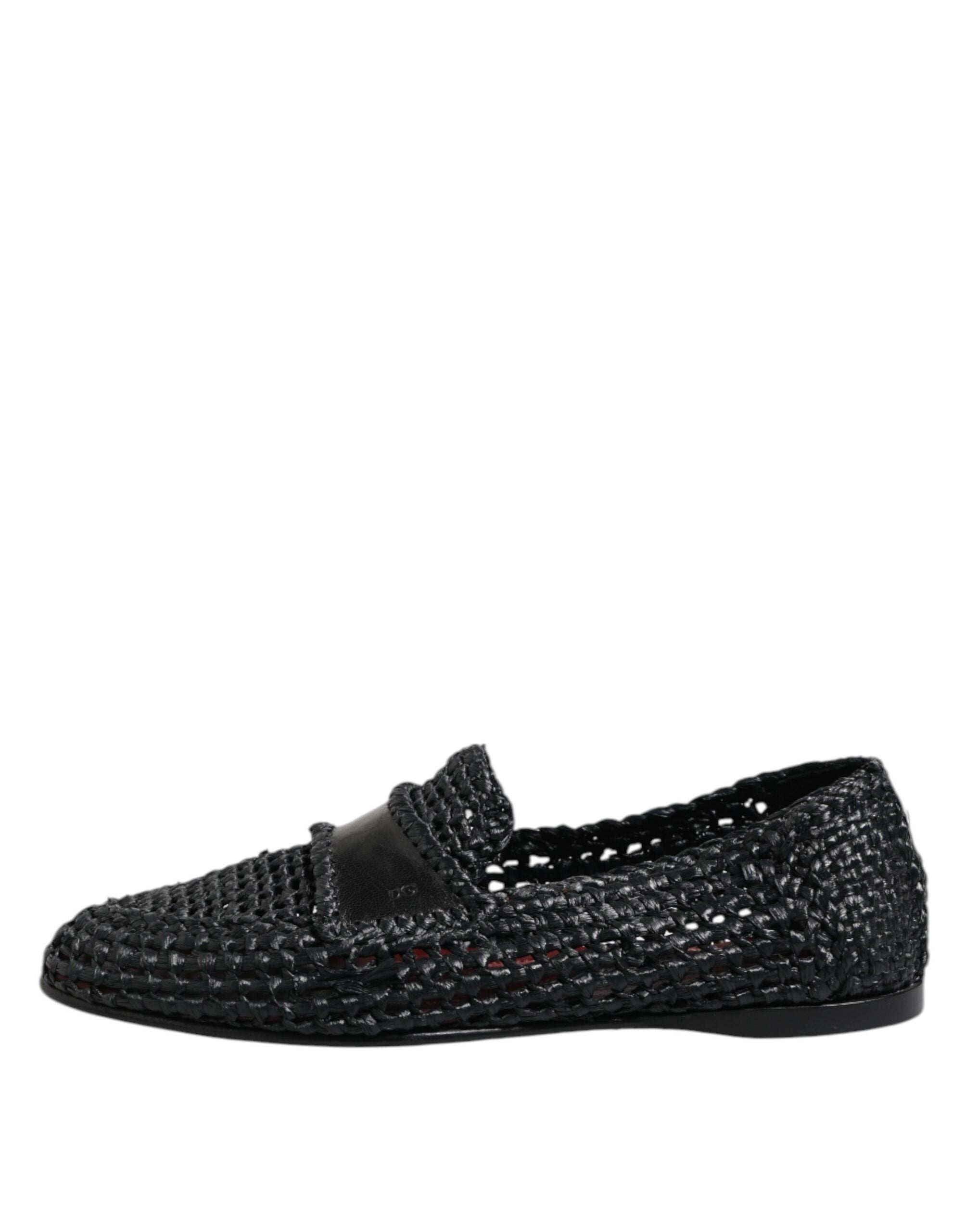 Dolce &amp; Gabbana Slipper aus geflochtenem Leder in Schwarz Herren Schuhe