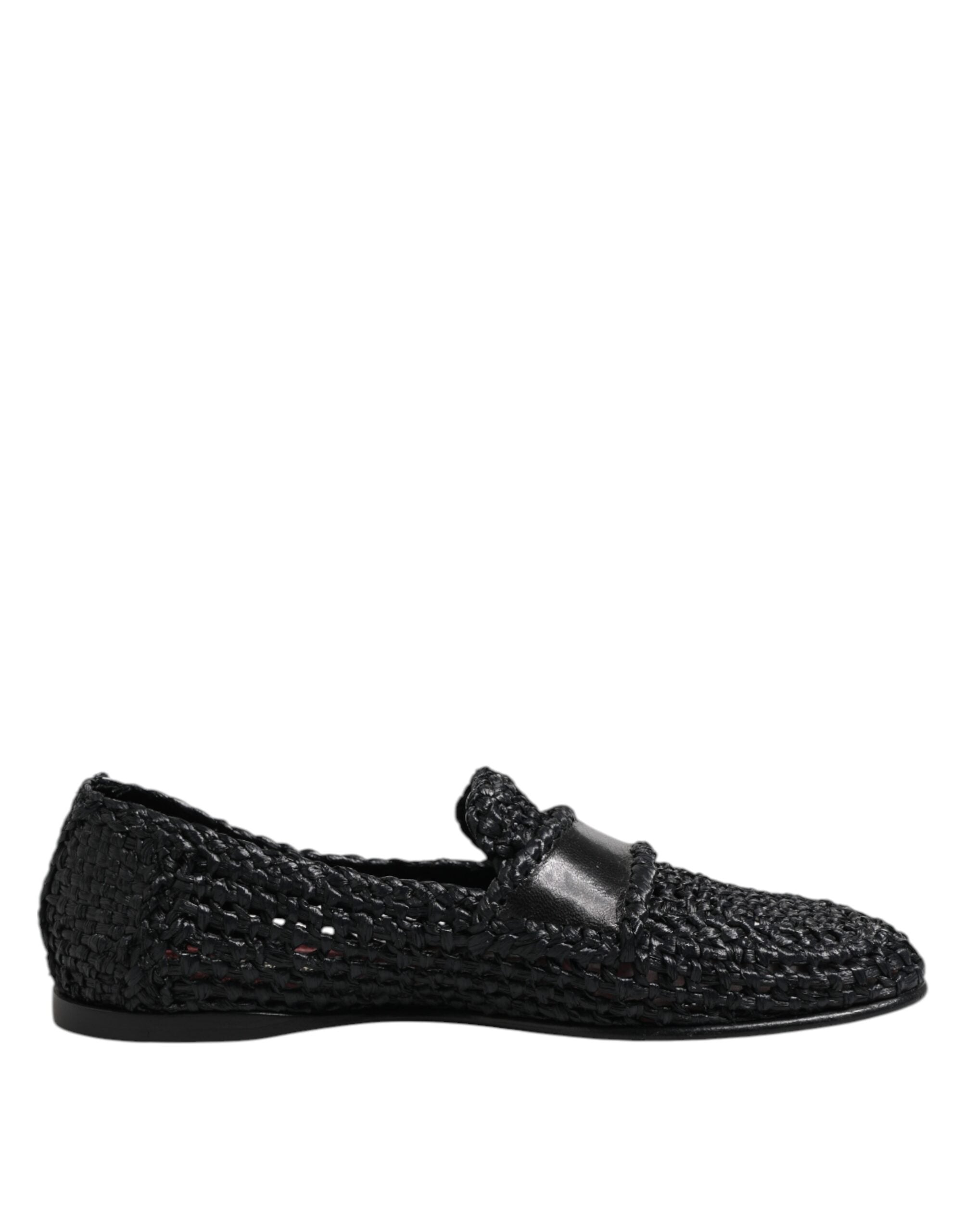Dolce &amp; Gabbana Slipper aus geflochtenem Leder in Schwarz Herren Schuhe