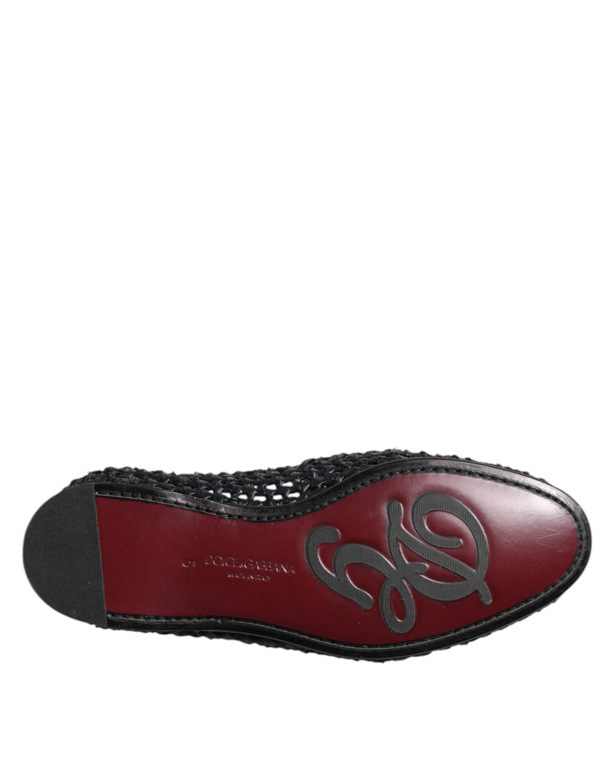 Dolce &amp; Gabbana Slipper aus geflochtenem Leder in Schwarz Herren Schuhe