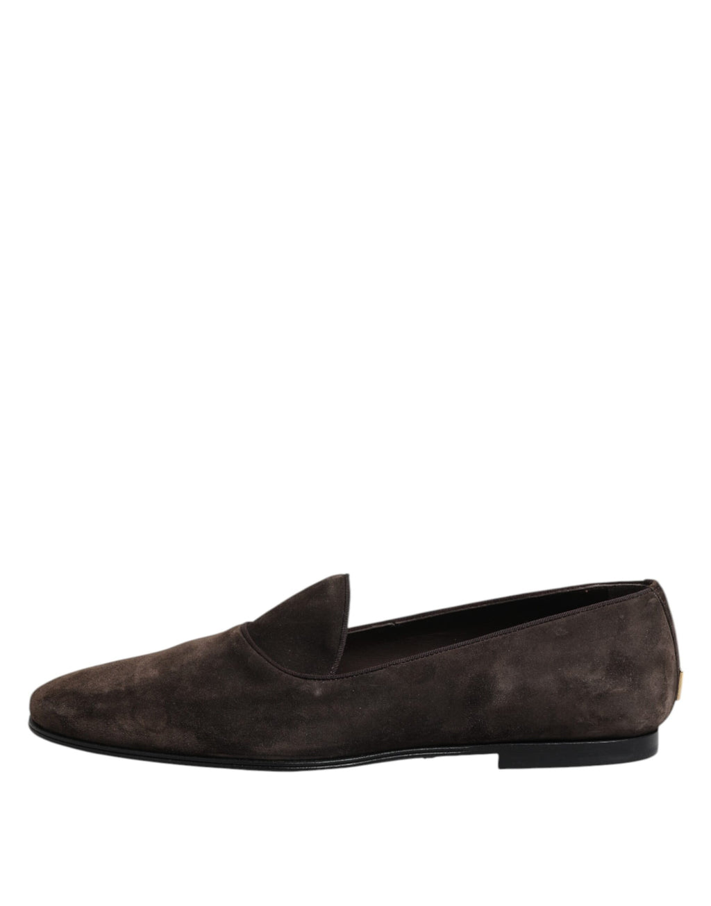 Dolce &amp; Gabbana – Slipper aus braunem Samt und Leder