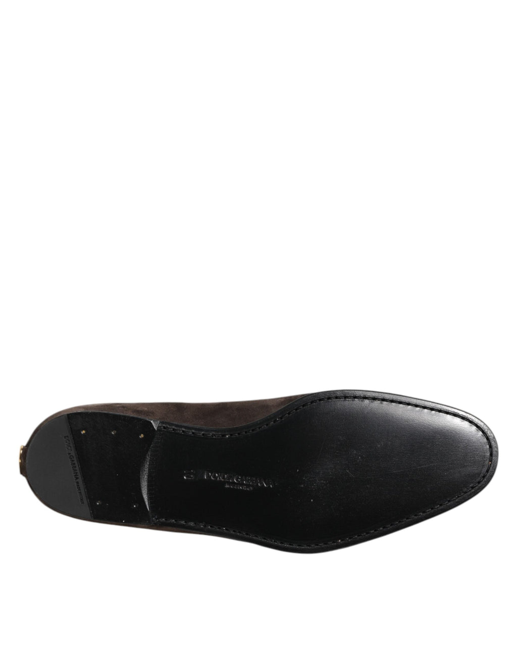 Dolce &amp; Gabbana – Slipper aus braunem Samt und Leder