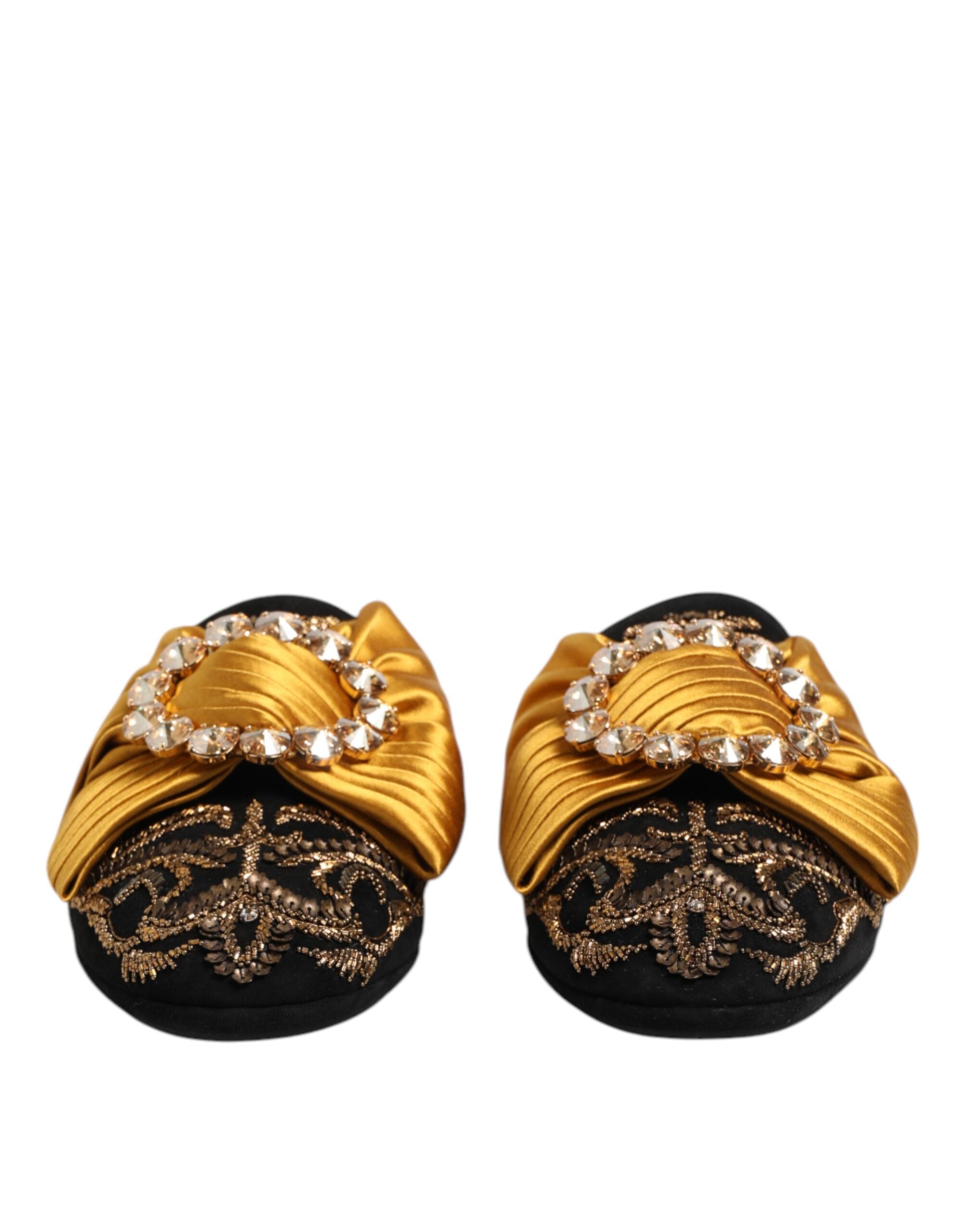 Dolce &amp; Gabbana – Flache Sandalen mit mehrfarbiger Verzierung