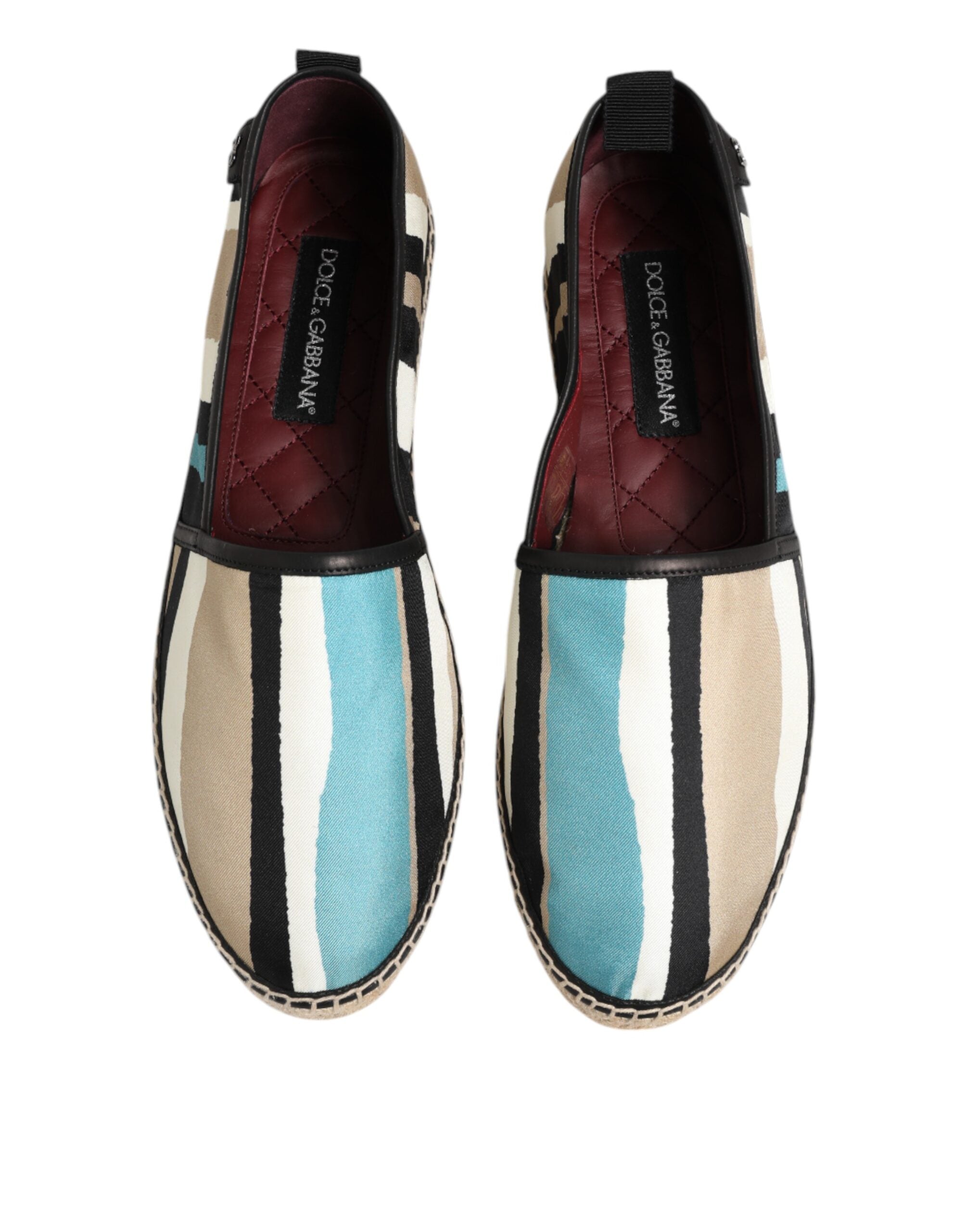 Flache Espadrille-Schuhe aus Canvas mit mehrfarbigen Streifen von Dolce &amp; Gabbana