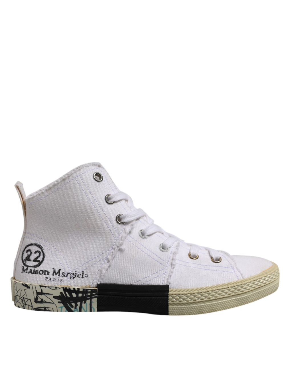 Maison Margiela Weiße Schnürschuhe mit mittlerem Schaft für Damen