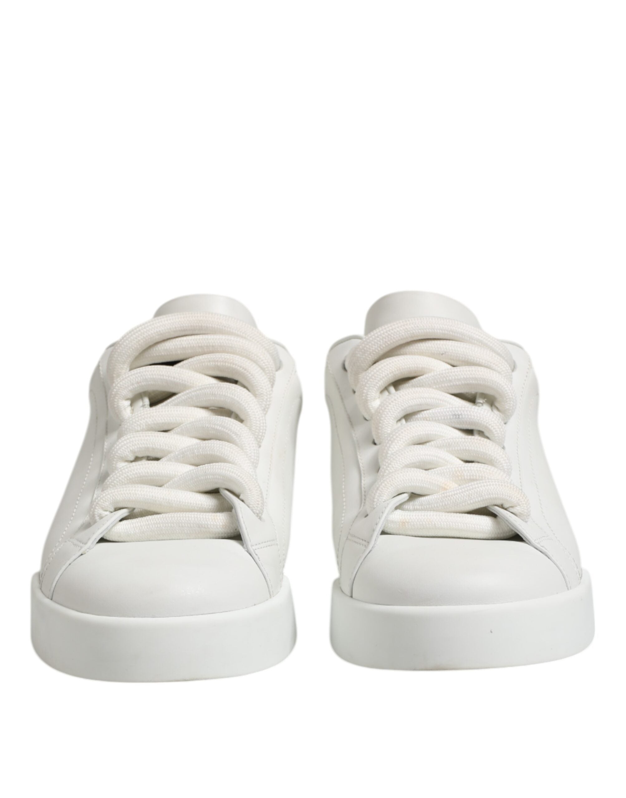 Dolce &amp; Gabbana – Weiße, niedrige Sneakers mit Logo und Schnürung für Herren