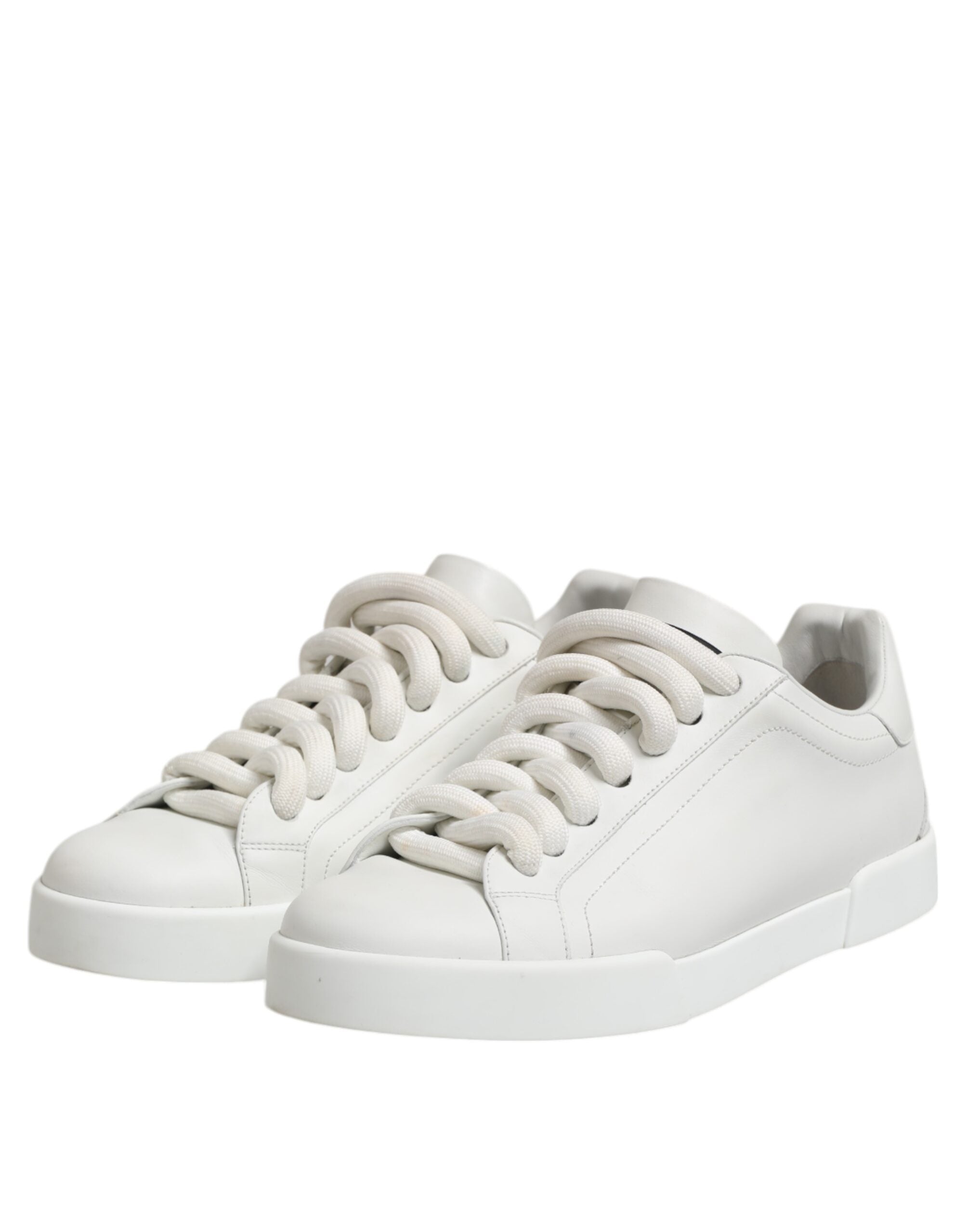 Dolce &amp; Gabbana – Weiße, niedrige Sneakers mit Logo und Schnürung für Herren