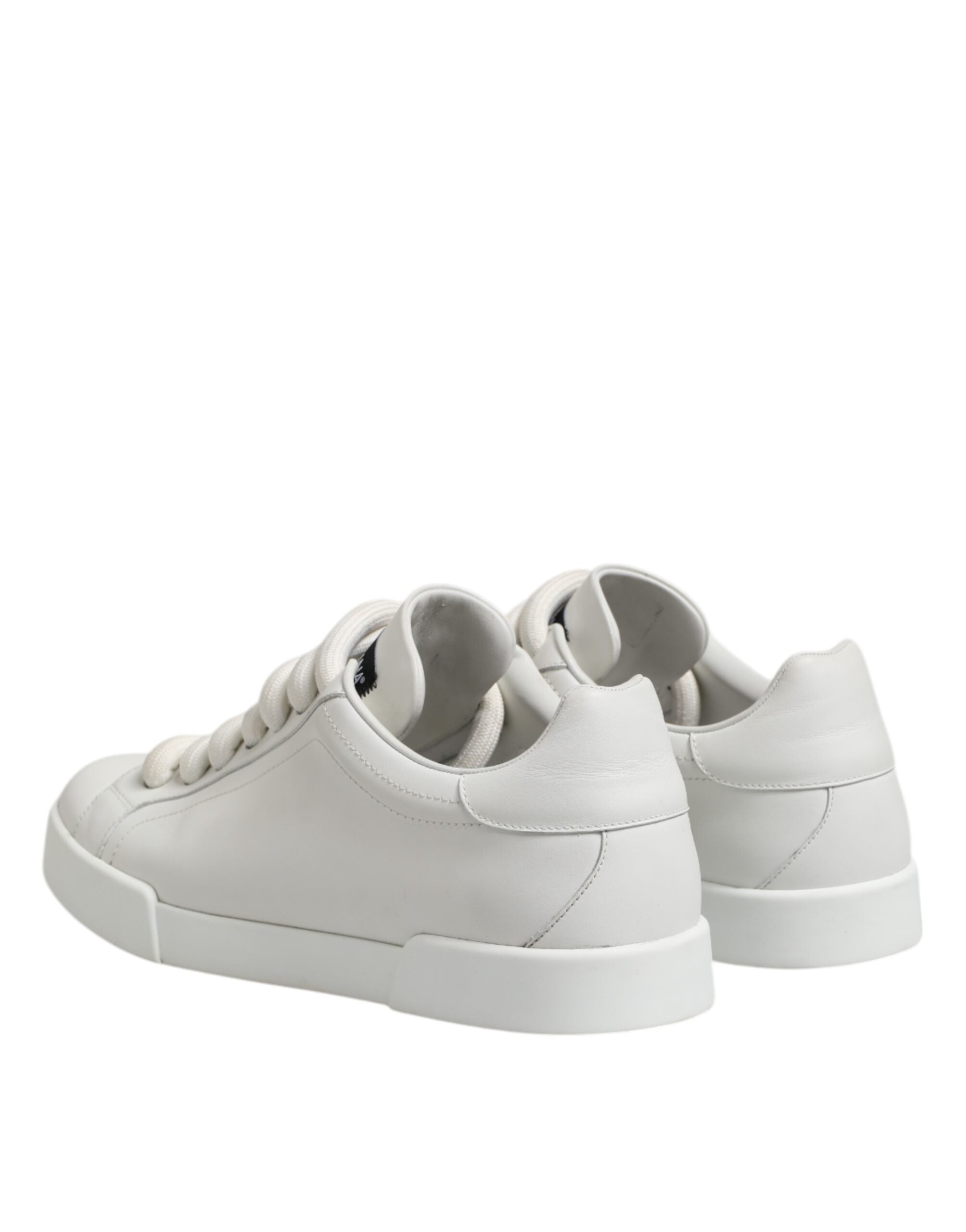 Dolce &amp; Gabbana – Weiße, niedrige Sneakers mit Logo und Schnürung für Herren