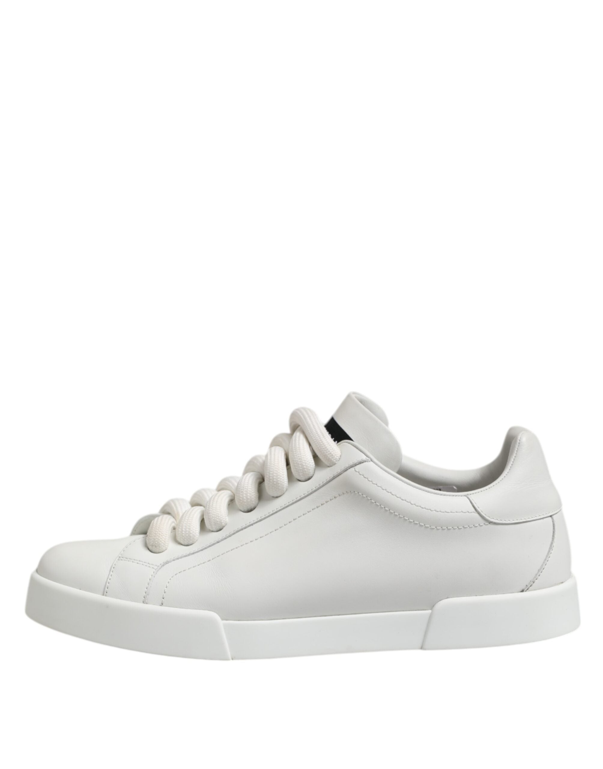 Dolce &amp; Gabbana – Weiße, niedrige Sneakers mit Logo und Schnürung für Herren