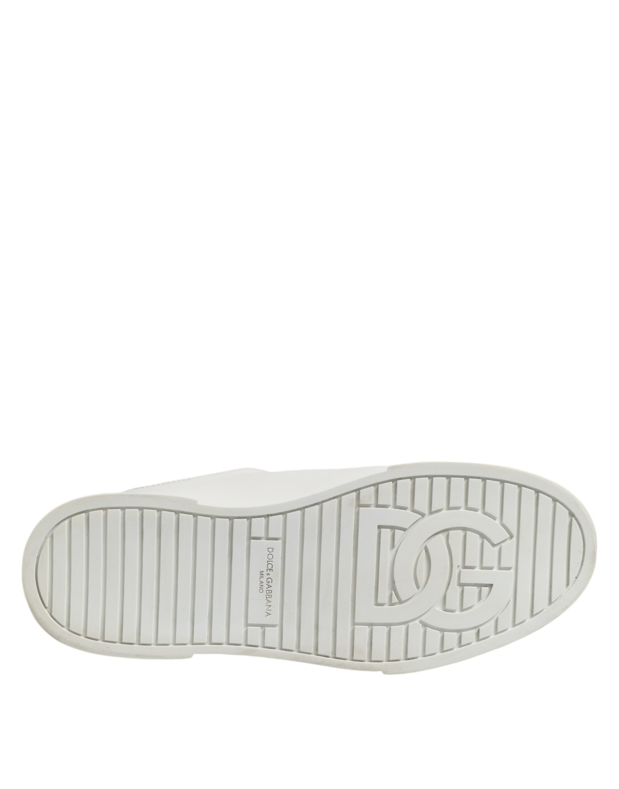 Dolce &amp; Gabbana – Weiße, niedrige Sneakers mit Logo und Schnürung für Herren