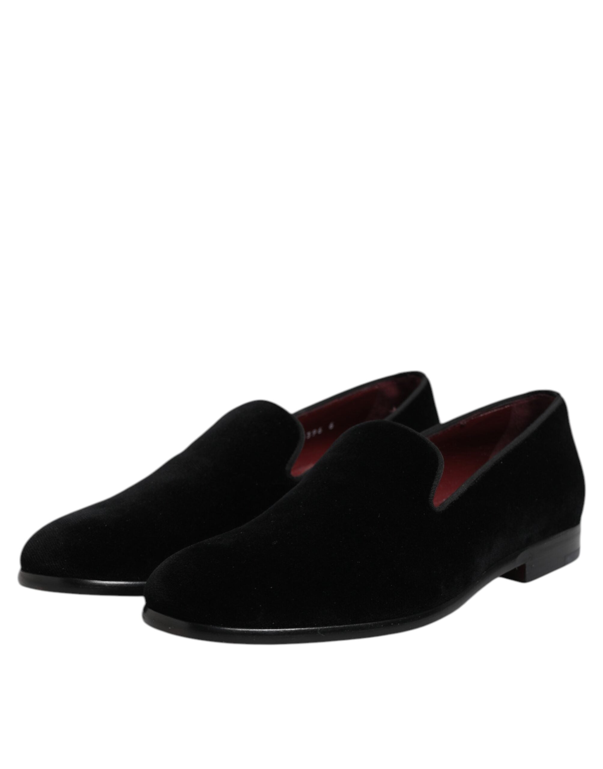 Dolce &amp; Gabbana – Slipper aus schwarzem Samt, formelle Schuhe