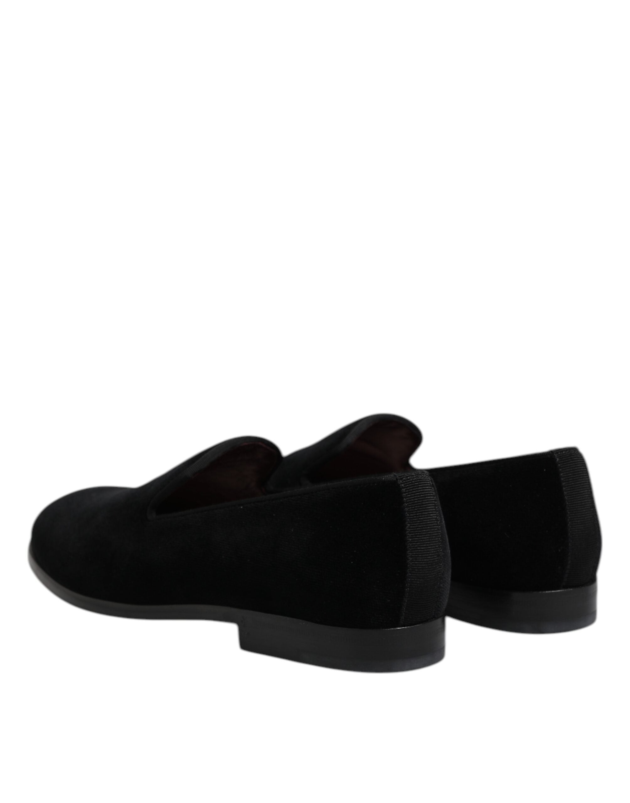 Dolce &amp; Gabbana – Slipper aus schwarzem Samt, formelle Schuhe