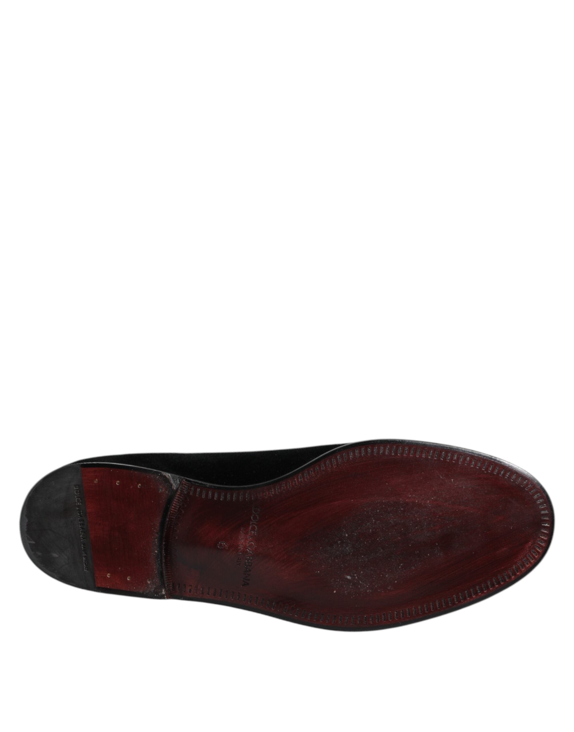 Dolce &amp; Gabbana – Slipper aus schwarzem Samt, formelle Schuhe