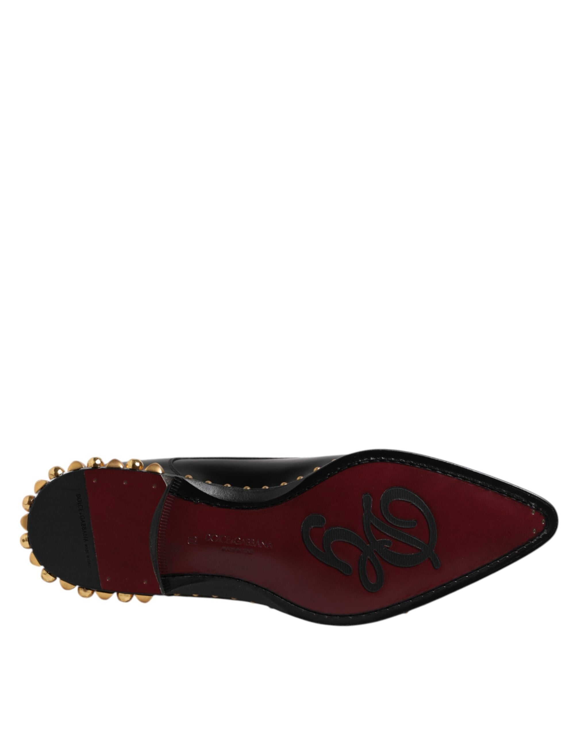 Dolce &amp; Gabbana – Derby-Schuhe aus schwarzem Leder mit Nieten