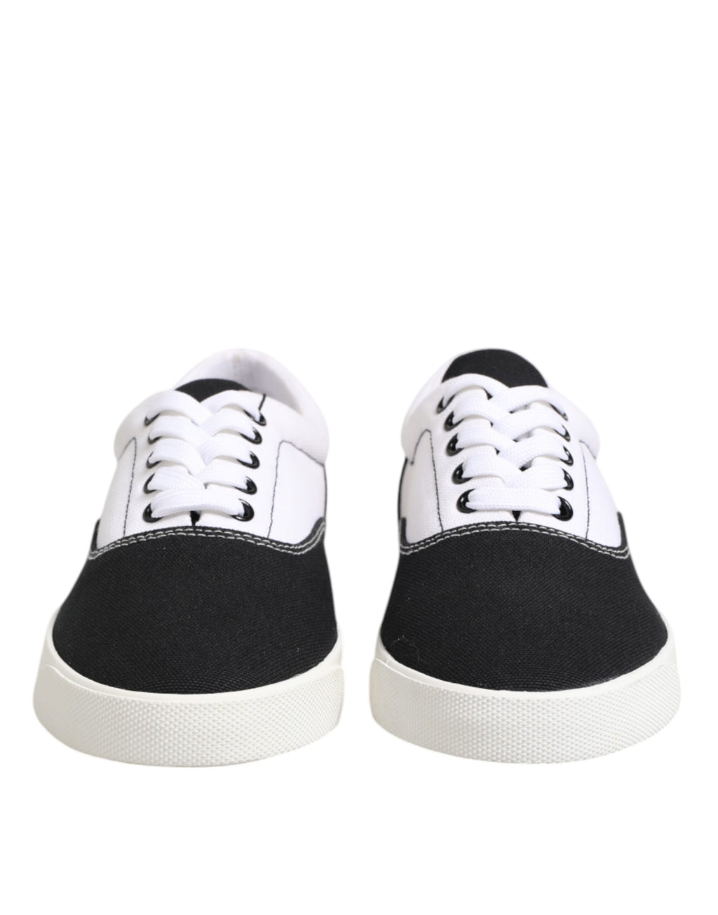 Dolce &amp; Gabbana – Schwarze Schnürschuhe aus Baumwoll-Canvas für Herren