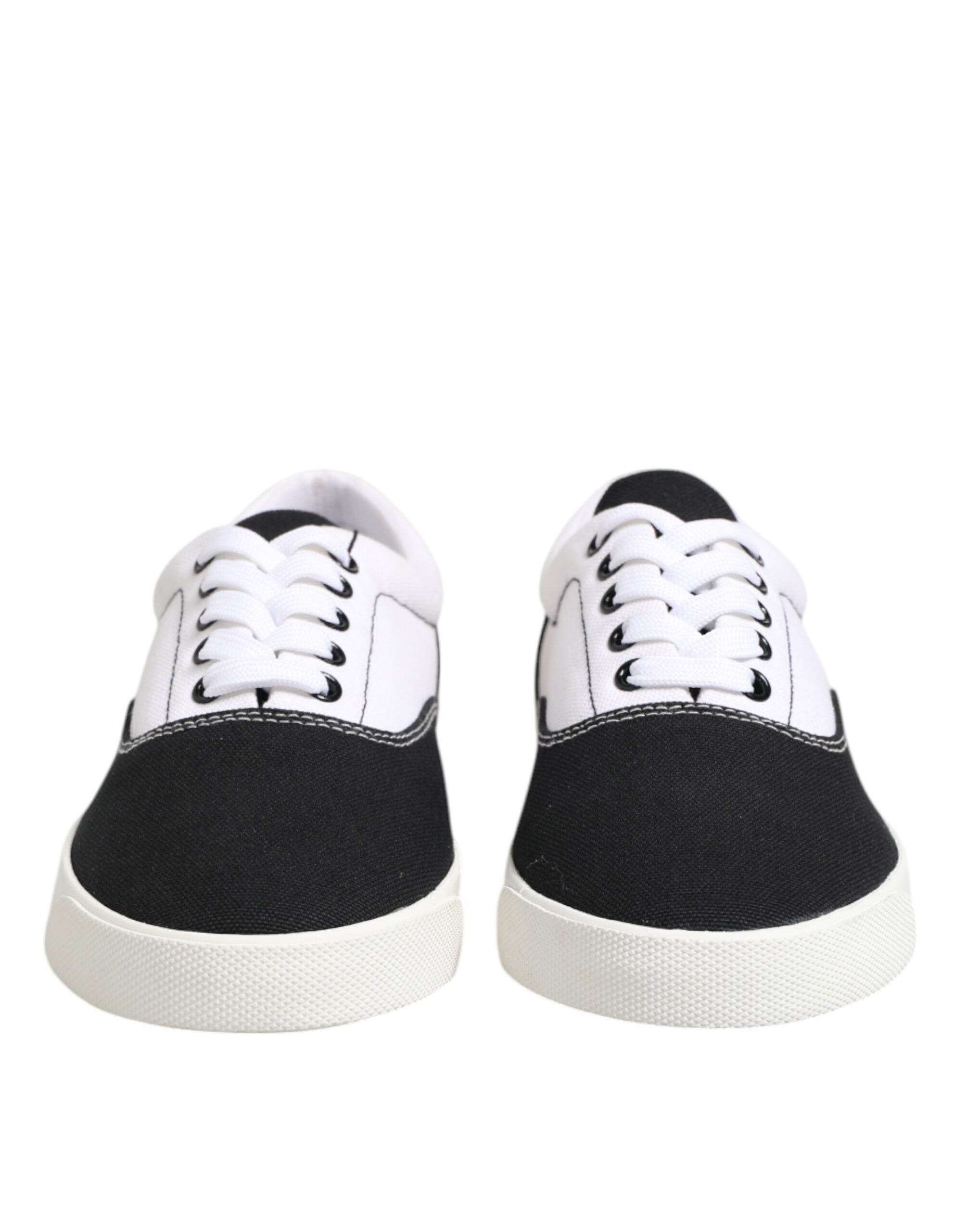 Dolce &amp; Gabbana – Schwarze Schnürschuhe aus Baumwoll-Canvas für Herren