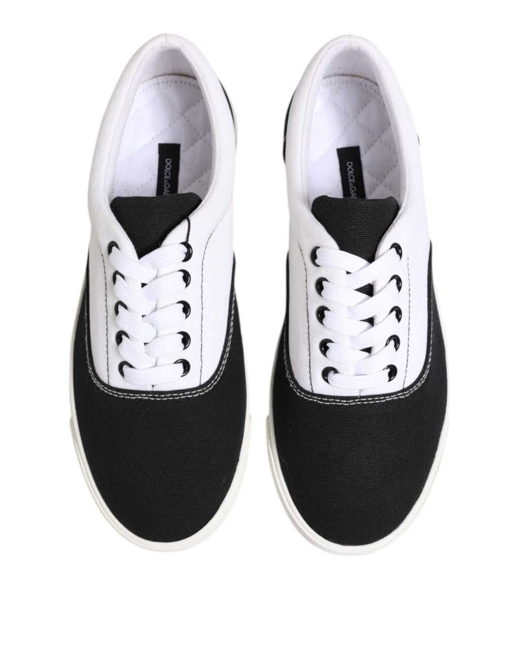 Dolce &amp; Gabbana – Schwarze Schnürschuhe aus Baumwoll-Canvas für Herren