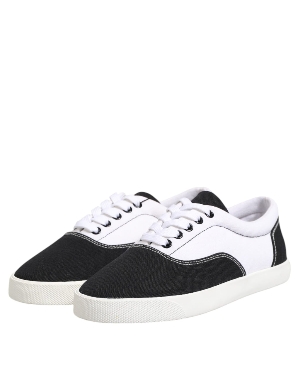 Dolce &amp; Gabbana – Schwarze Schnürschuhe aus Baumwoll-Canvas für Herren