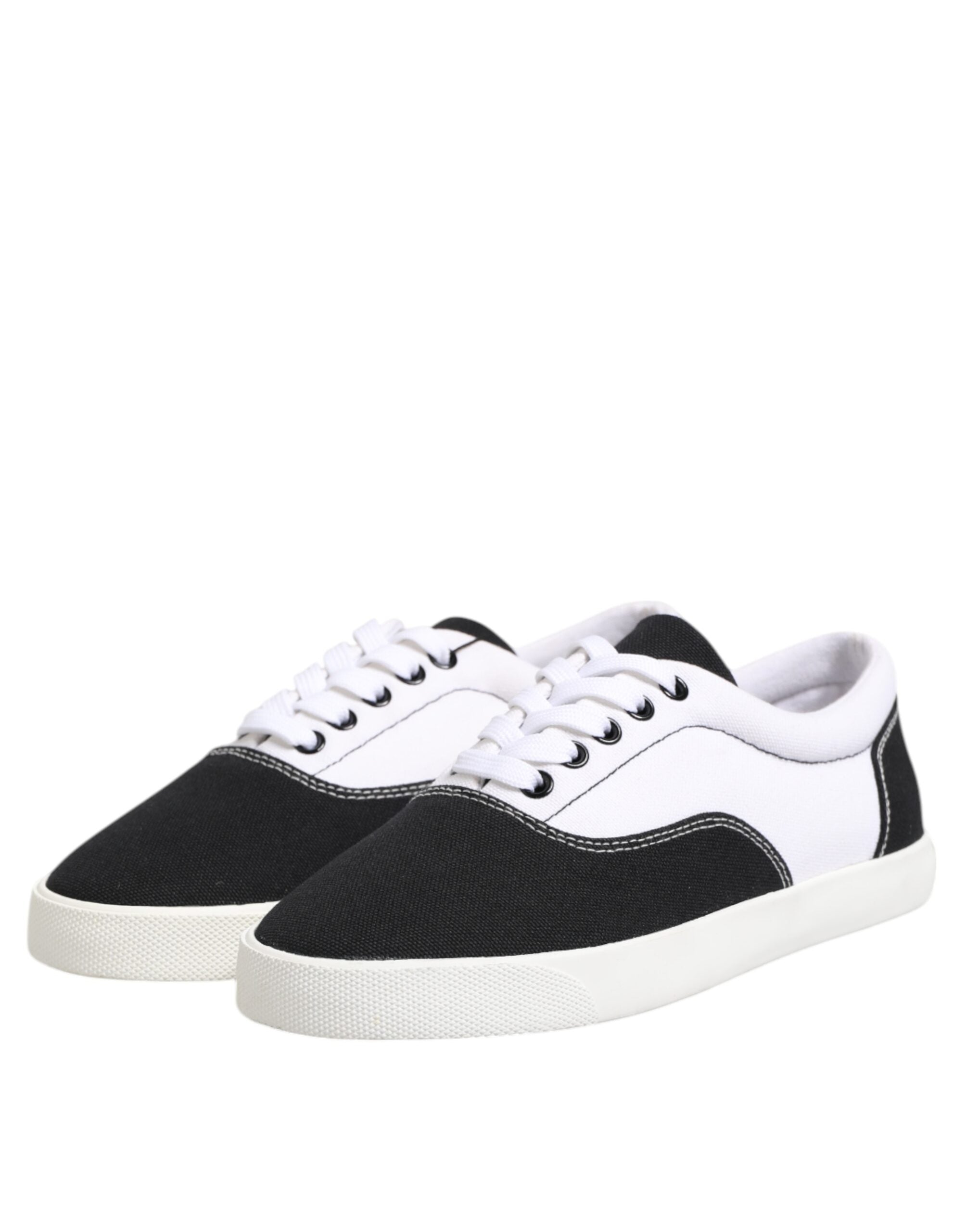 Dolce &amp; Gabbana – Schwarze Schnürschuhe aus Baumwoll-Canvas für Herren