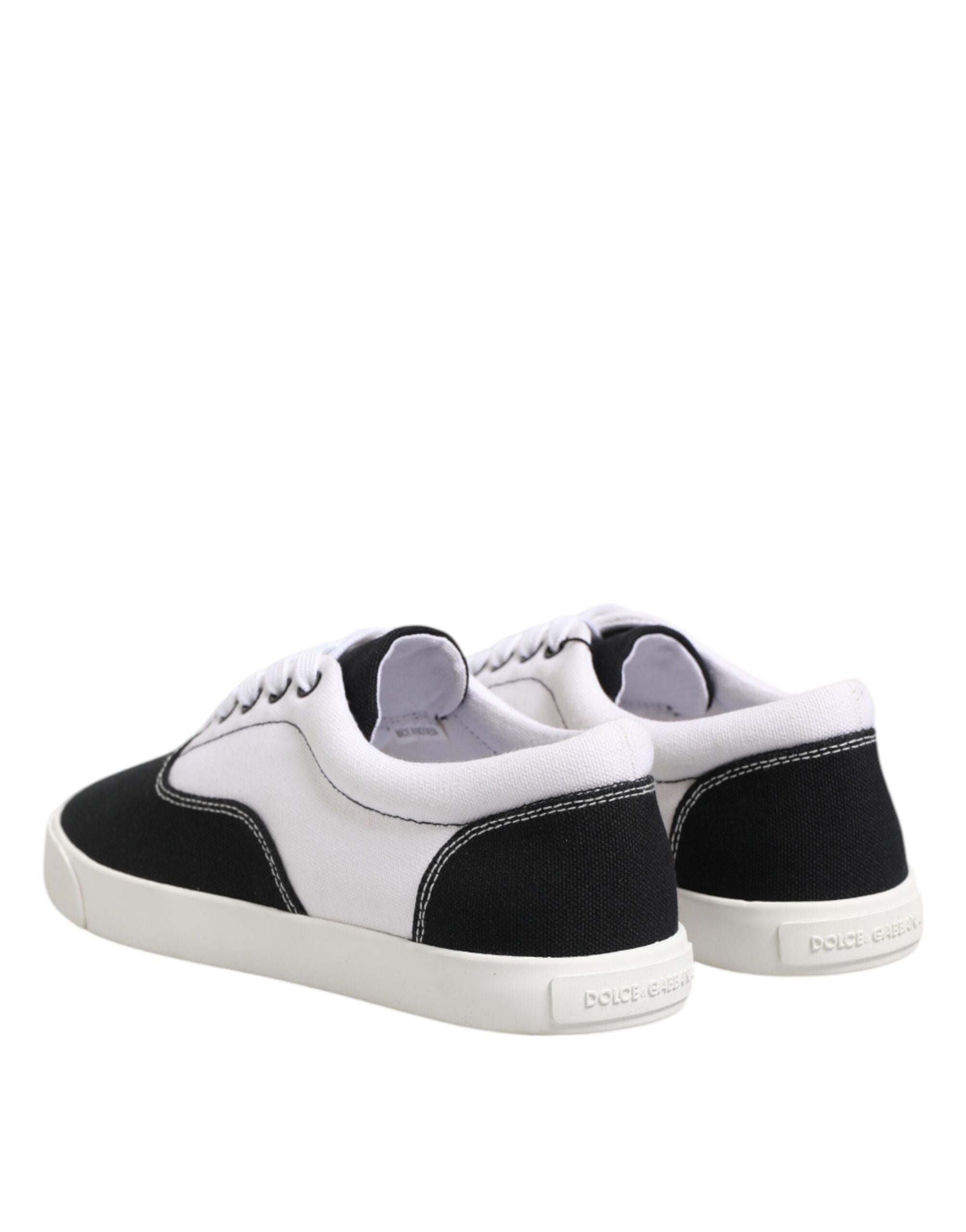 Dolce &amp; Gabbana – Schwarze Schnürschuhe aus Baumwoll-Canvas für Herren