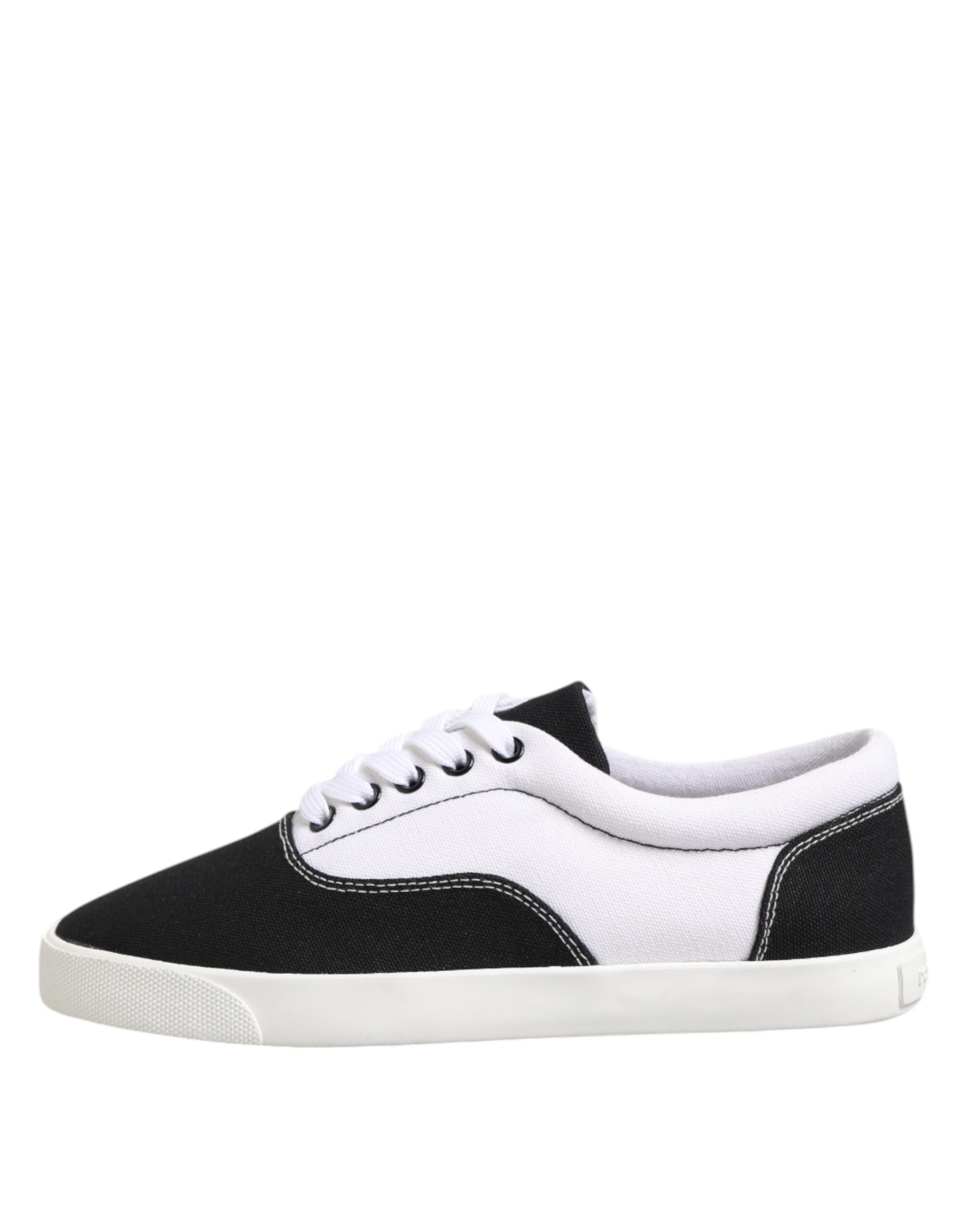 Dolce &amp; Gabbana – Schwarze Schnürschuhe aus Baumwoll-Canvas für Herren