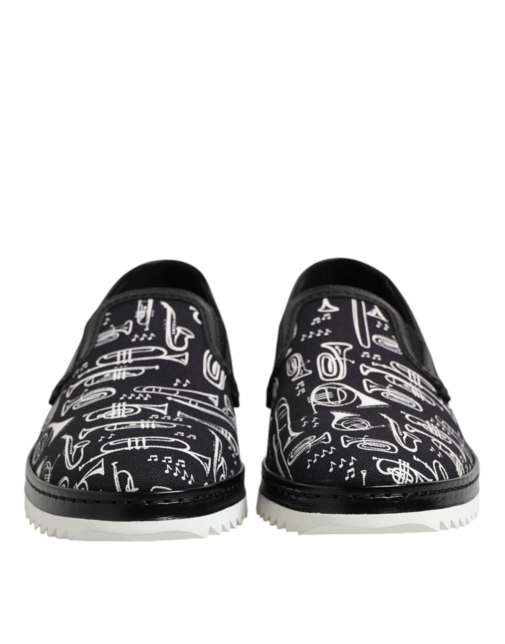 Dolce &amp; Gabbana – Schwarze Slipper mit Print für Herren