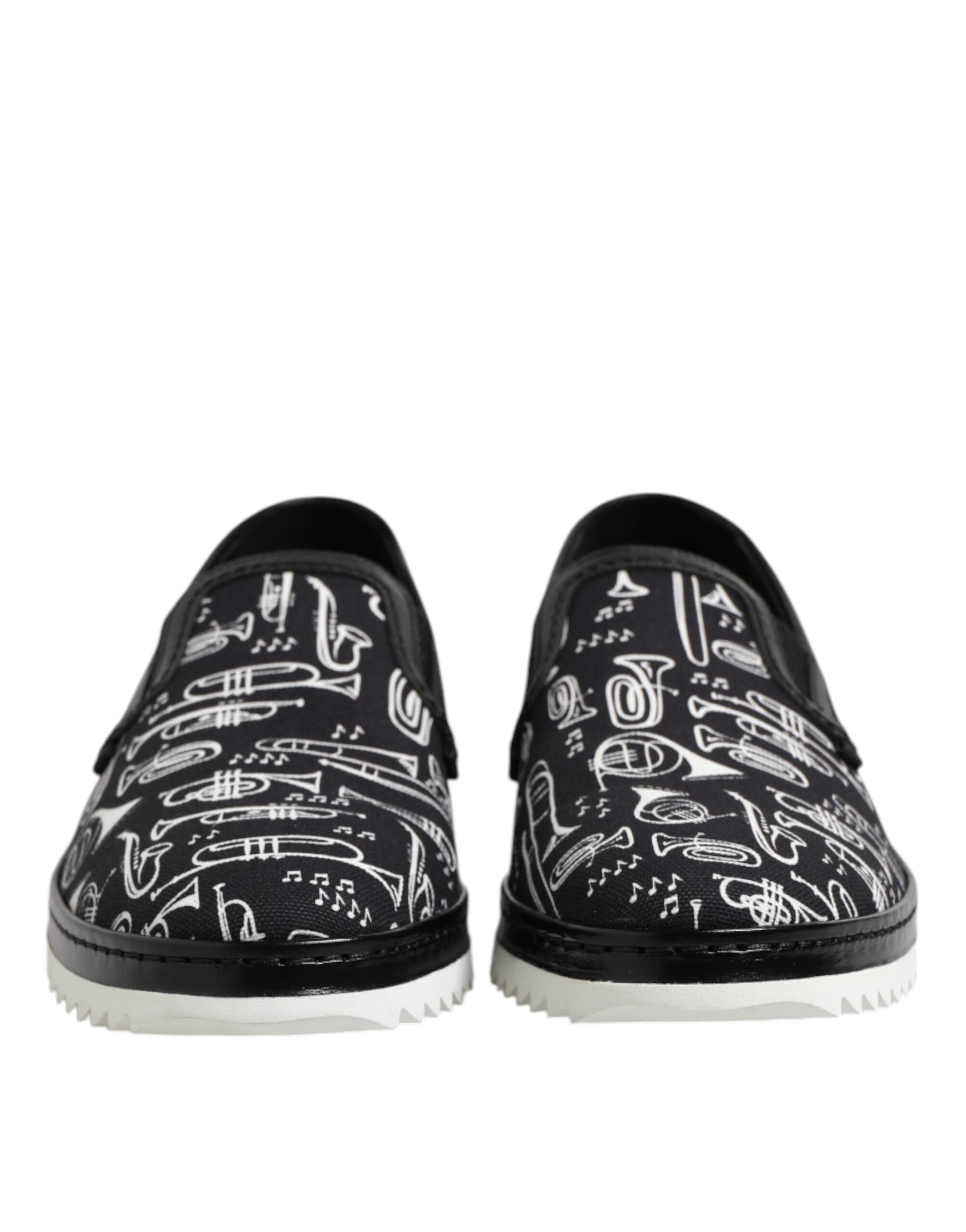 Dolce &amp; Gabbana – Schwarze Slipper mit Print für Herren