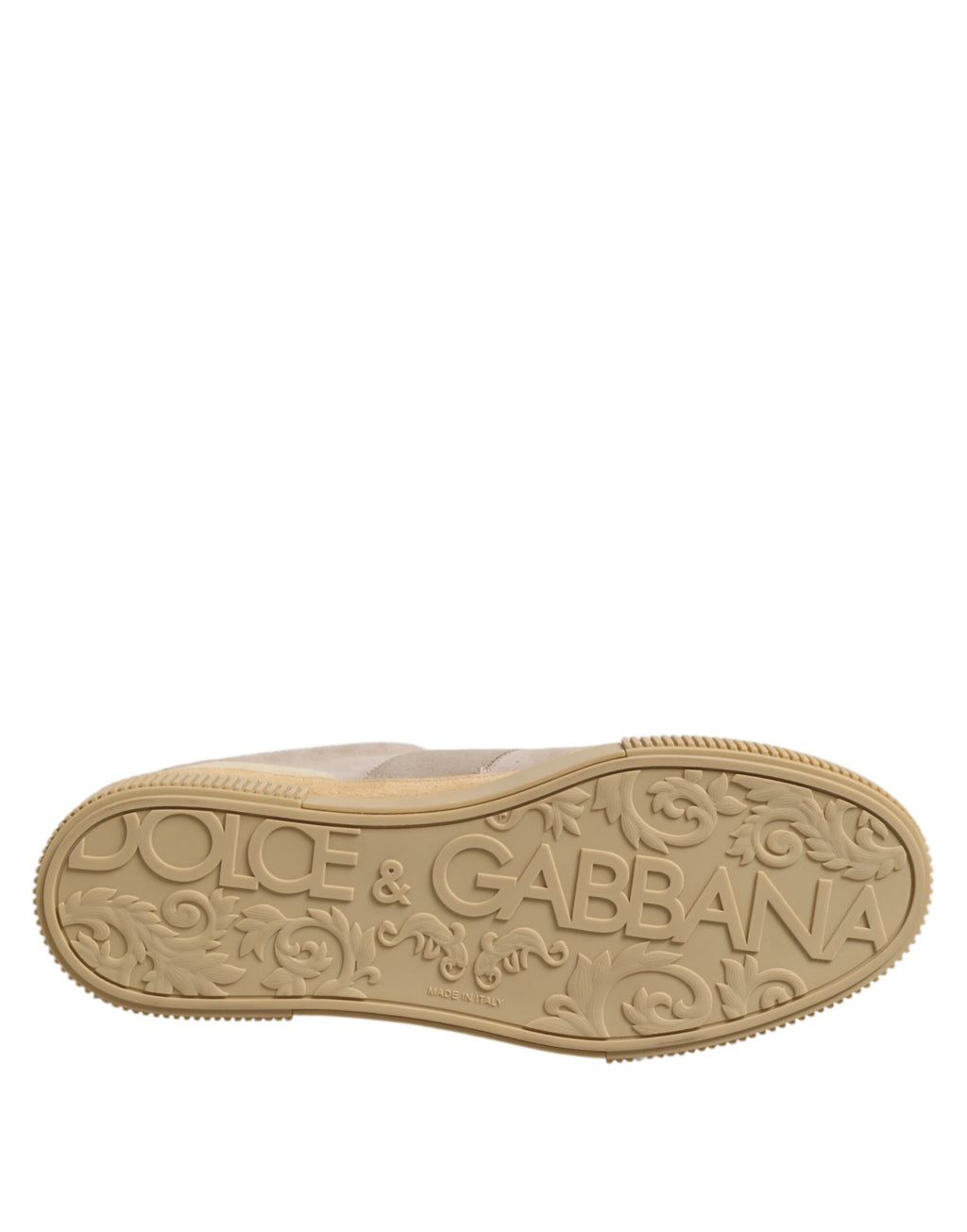 Dolce &amp; Gabbana – Niedrige Schnür-Sneakers aus beigefarbenem Leder