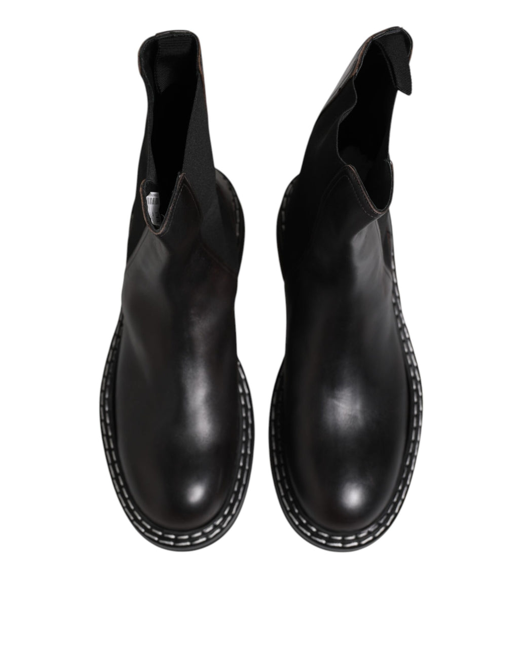 Dolce &amp; Gabbana – Halbhohe Stiefel aus schwarzem Leder mit Absatz