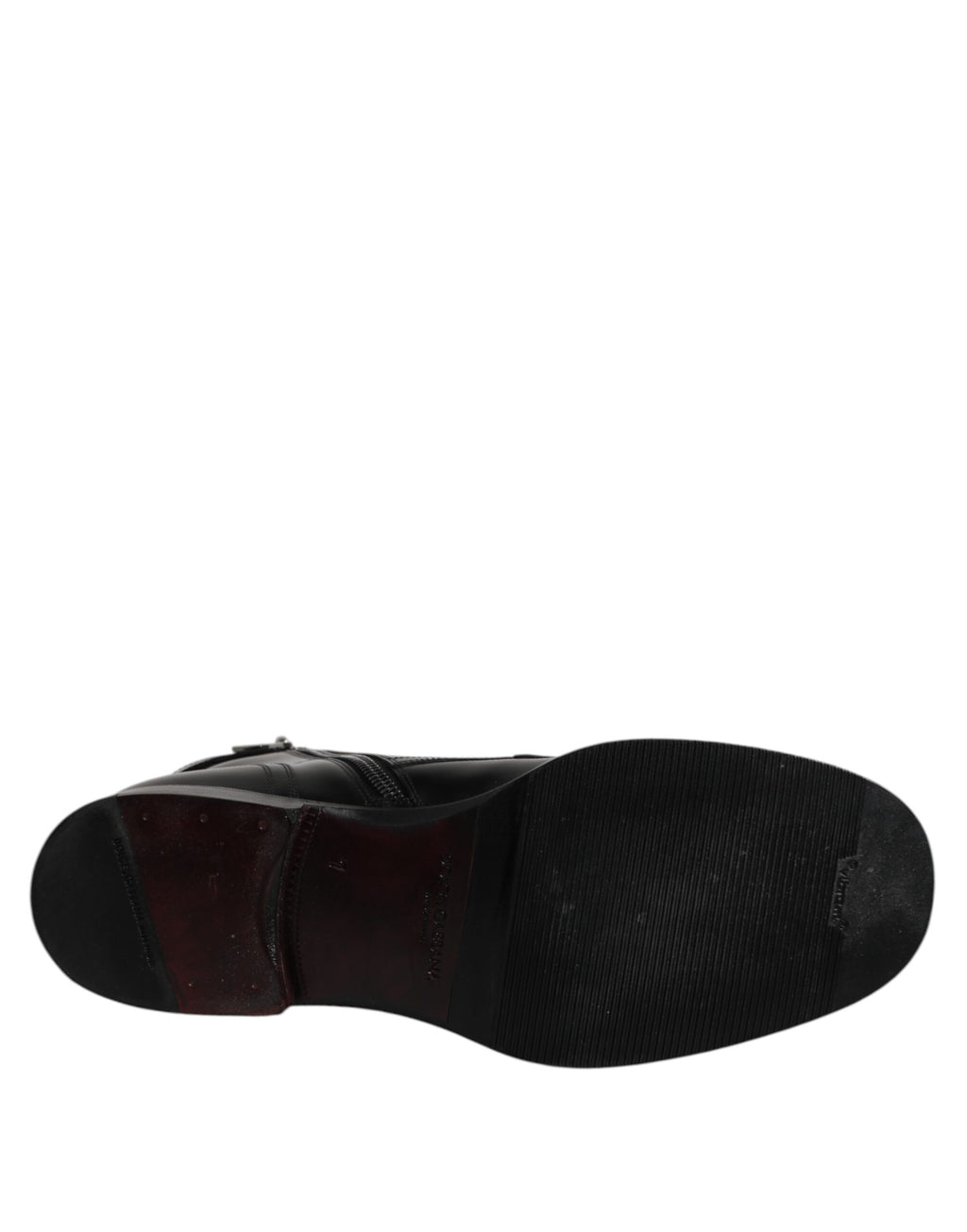 Dolce &amp; Gabbana – Schwarze, wadenhohe Stiefel aus Leder mit Schnürung