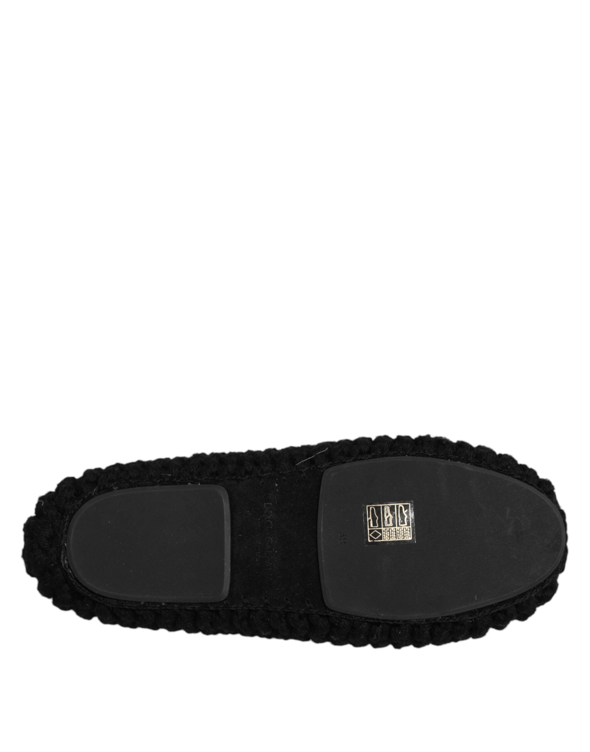 Dolce &amp; Gabbana – Ballerinas zum Hineinschlüpfen aus schwarzer Wolle