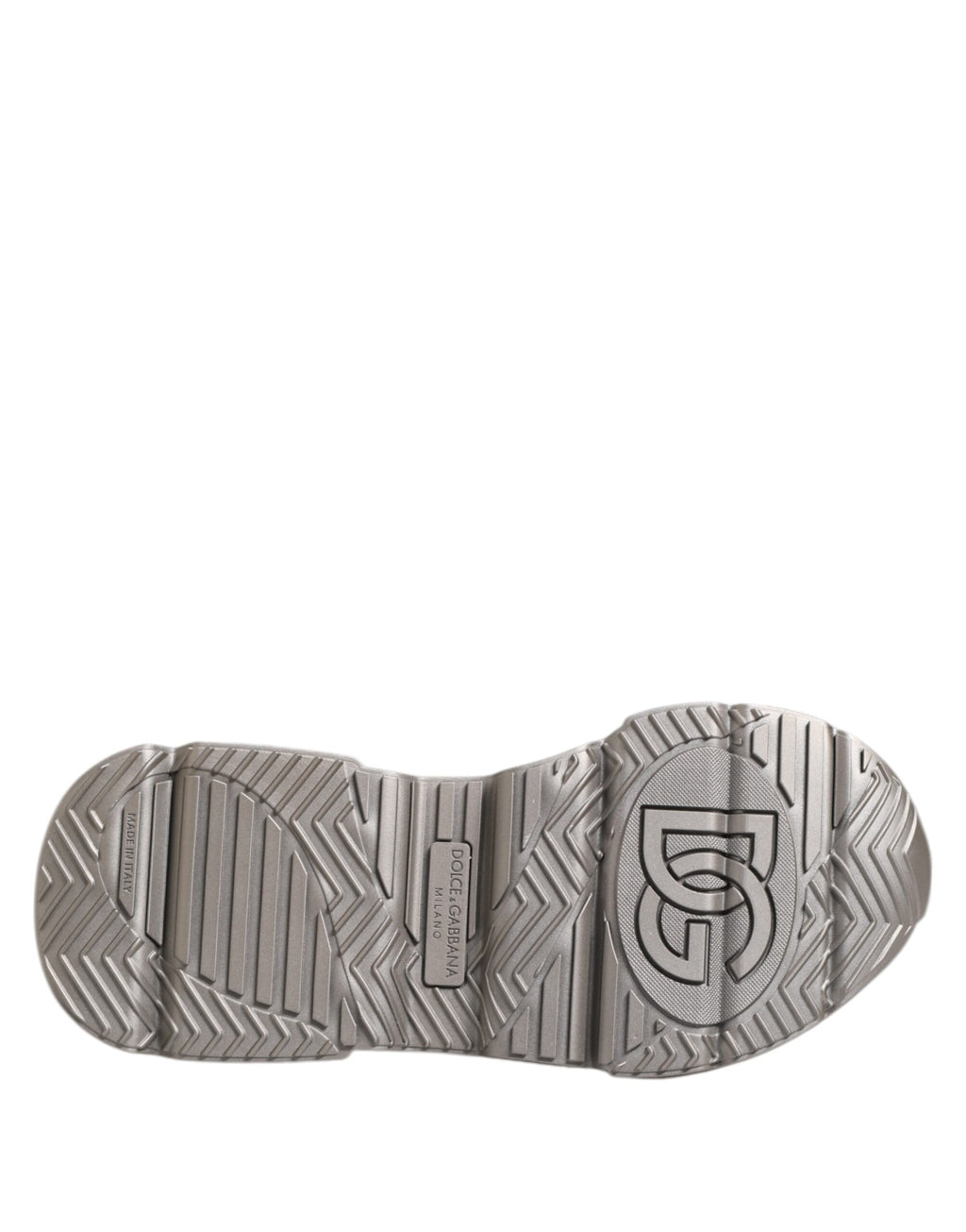 Dolce &amp; Gabbana Silber DAYMASTER Leder Herren Sneakers Schuhe