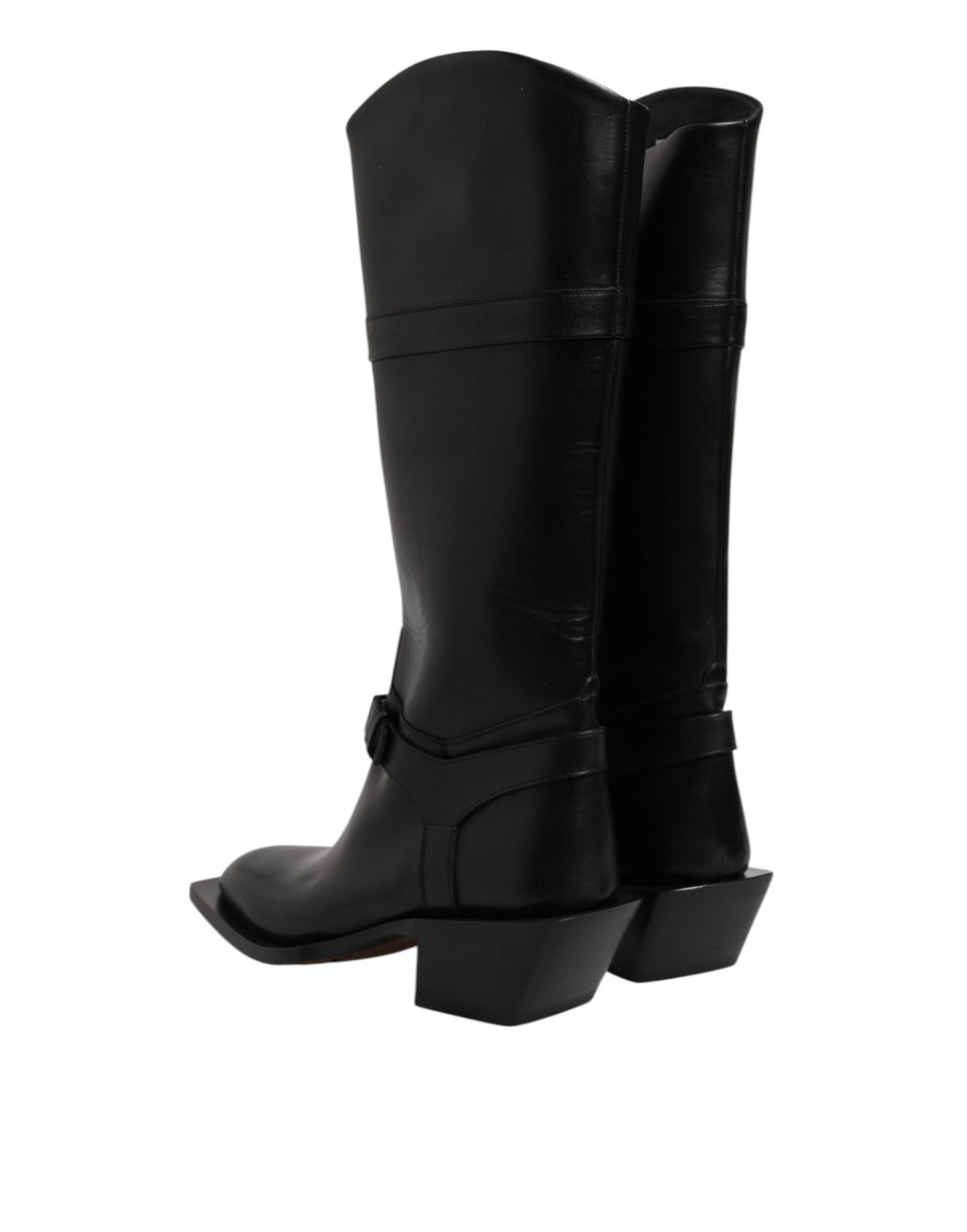 Dolce &amp; Gabbana Schwarze Lederstiefeletten mit hohem Absatz