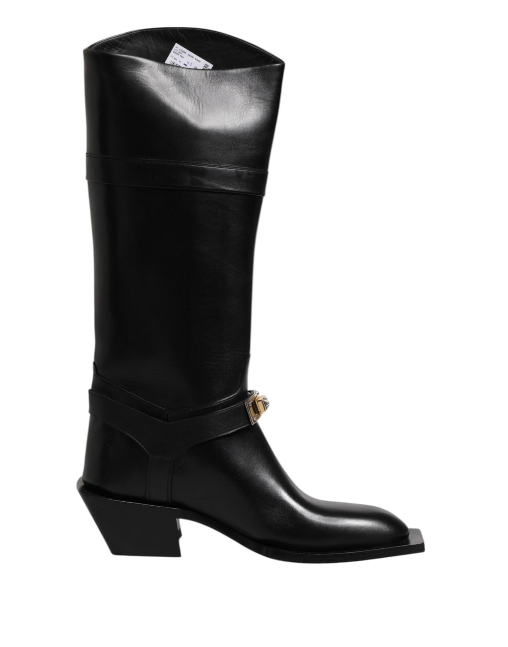 Dolce &amp; Gabbana Schwarze Lederstiefeletten mit hohem Absatz
