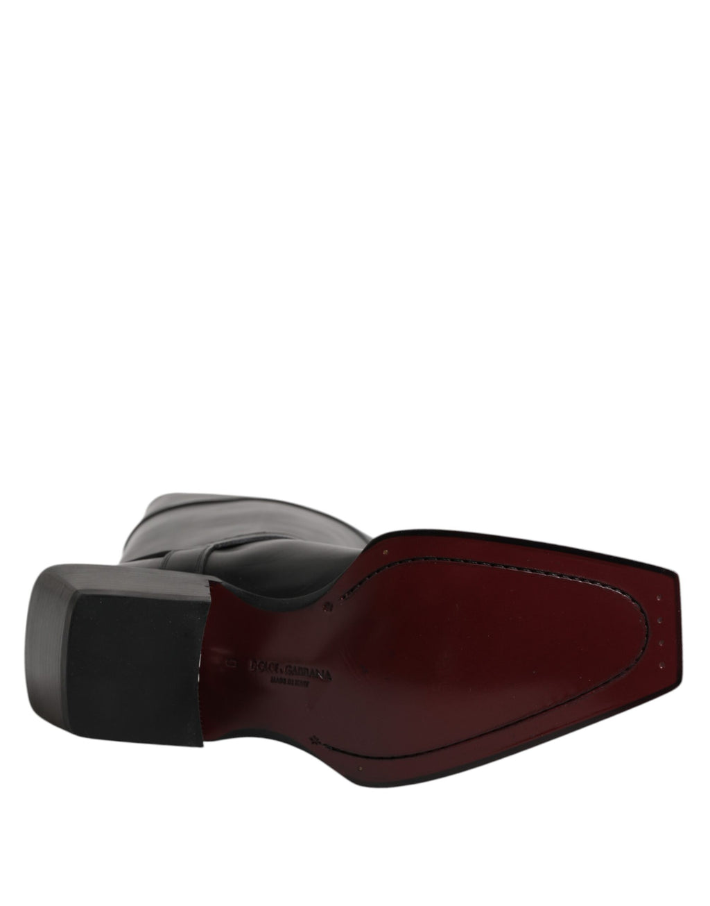 Dolce &amp; Gabbana Schwarze Lederstiefeletten mit hohem Absatz