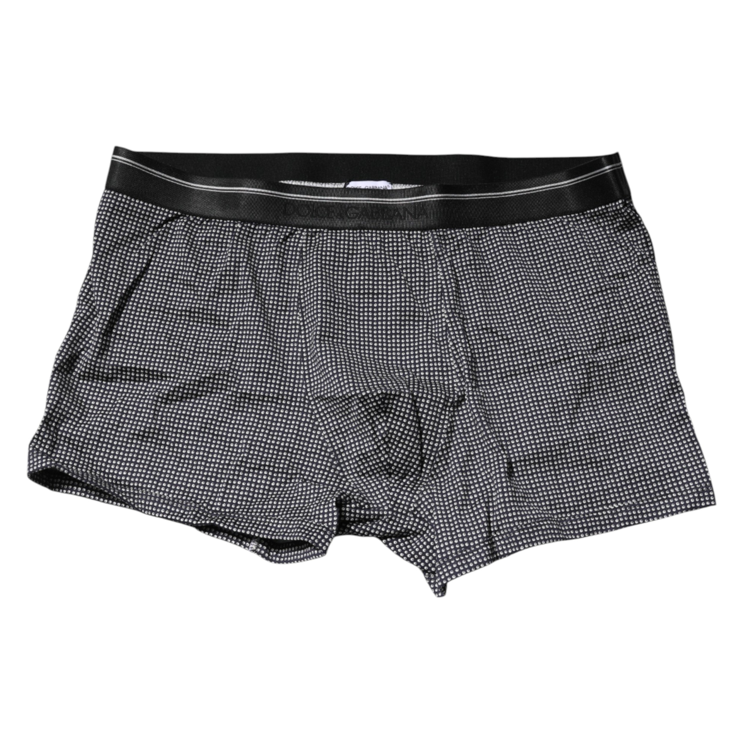 Dolce &amp; Gabbana – Grau bedruckte Boxershorts aus Baumwolle