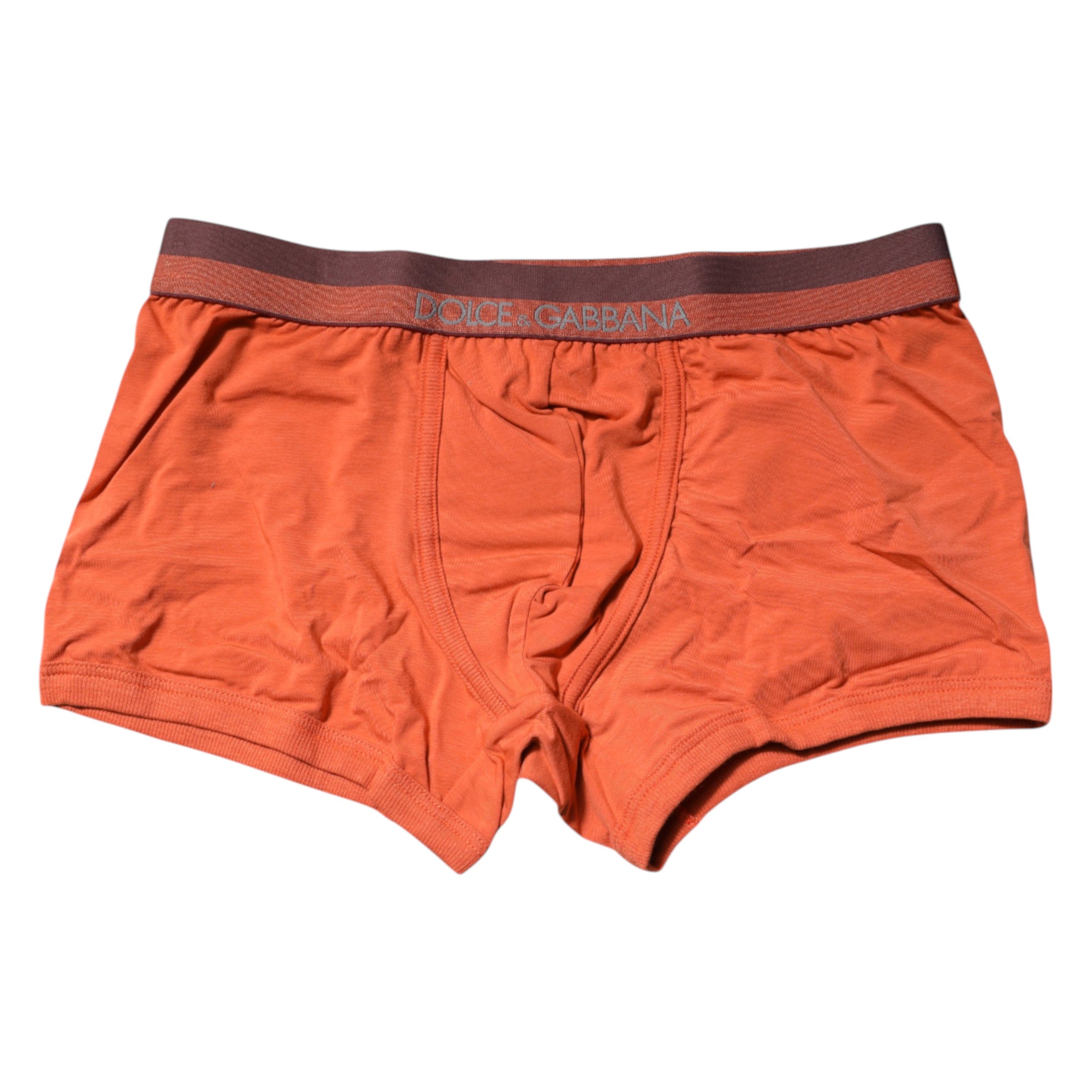 Dolce &amp; Gabbana – Orangefarbene Boxershorts aus Baumwolle in regulärer Passform