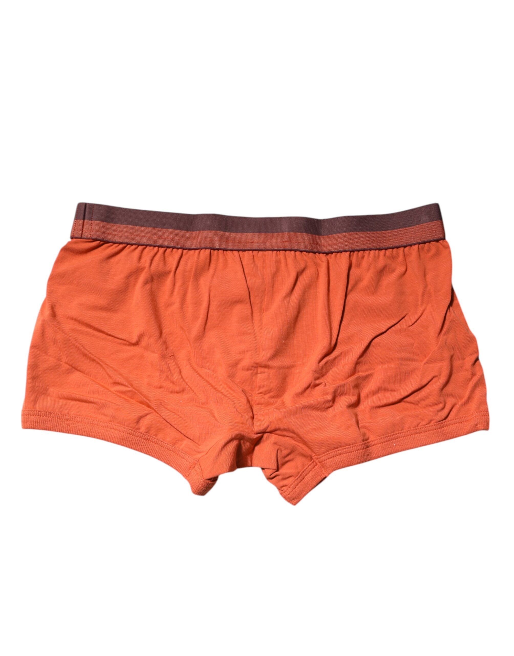 Dolce &amp; Gabbana – Orangefarbene Boxershorts aus Baumwolle in regulärer Passform