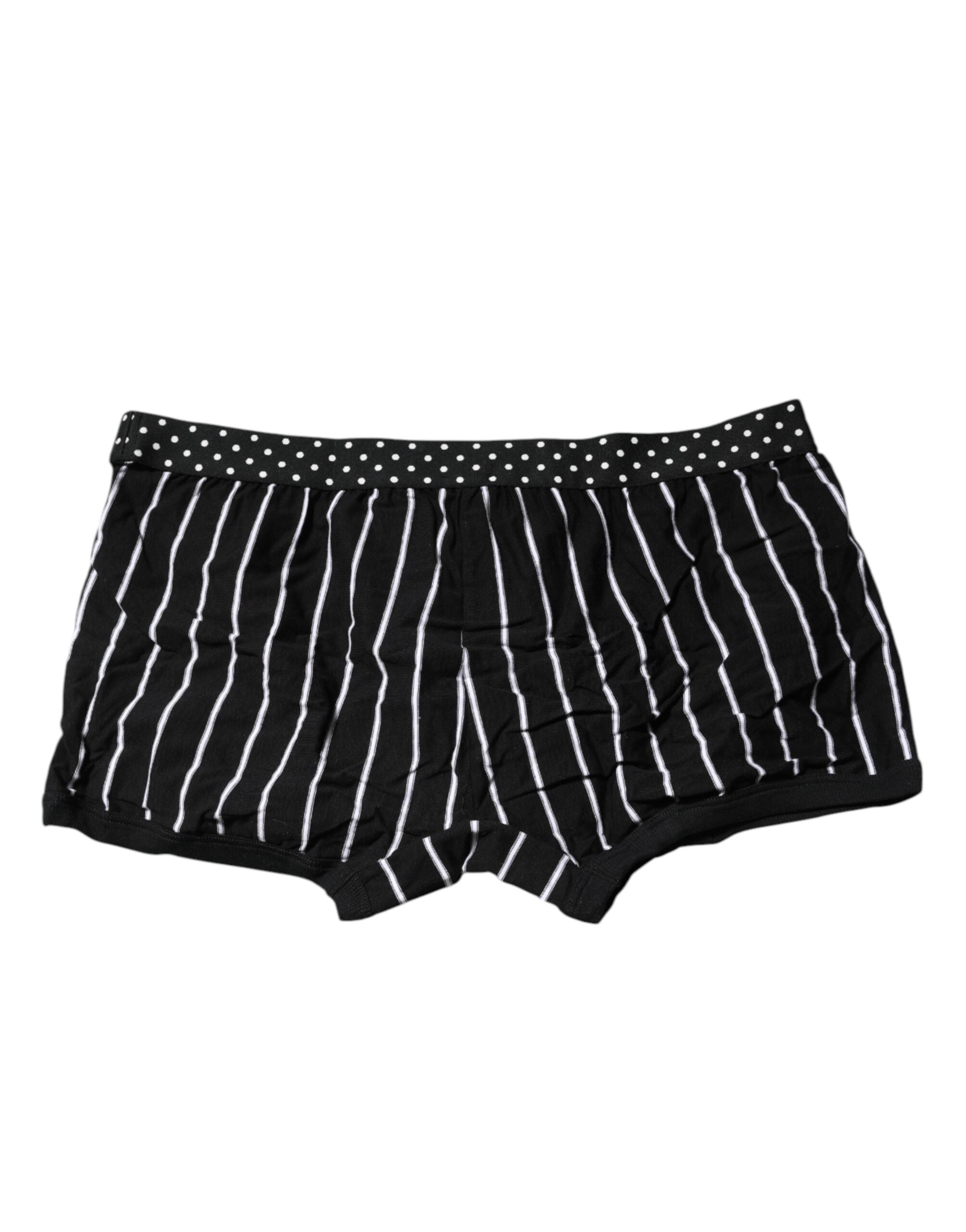 Dolce &amp; Gabbana – Schwarz-weiß gestreifte Boxershorts in regulärer Passform