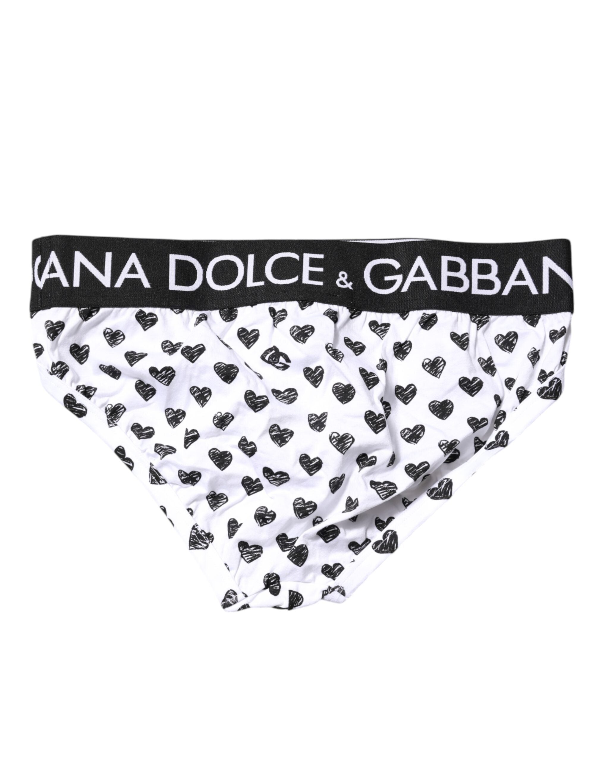 Dolce &amp; Gabbana – Weiße Slips mit Herz-Print