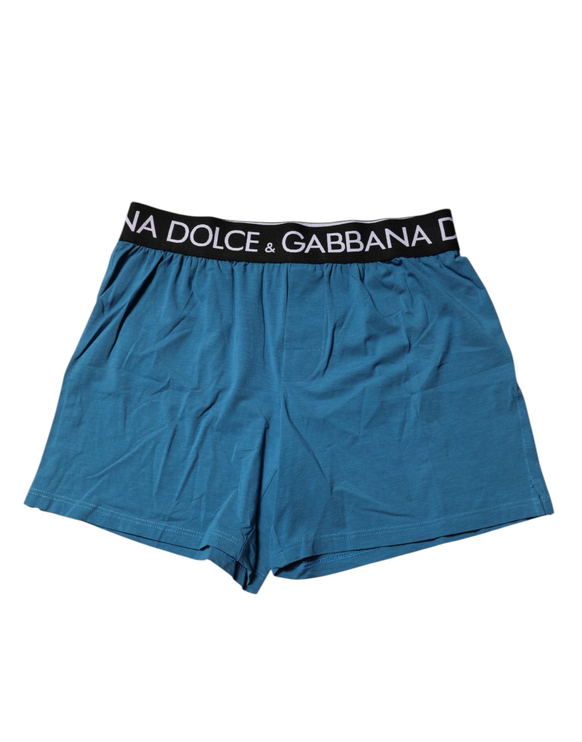 Dolce &amp; Gabbana – Boxershorts mit normaler Passform und Logo in Blau