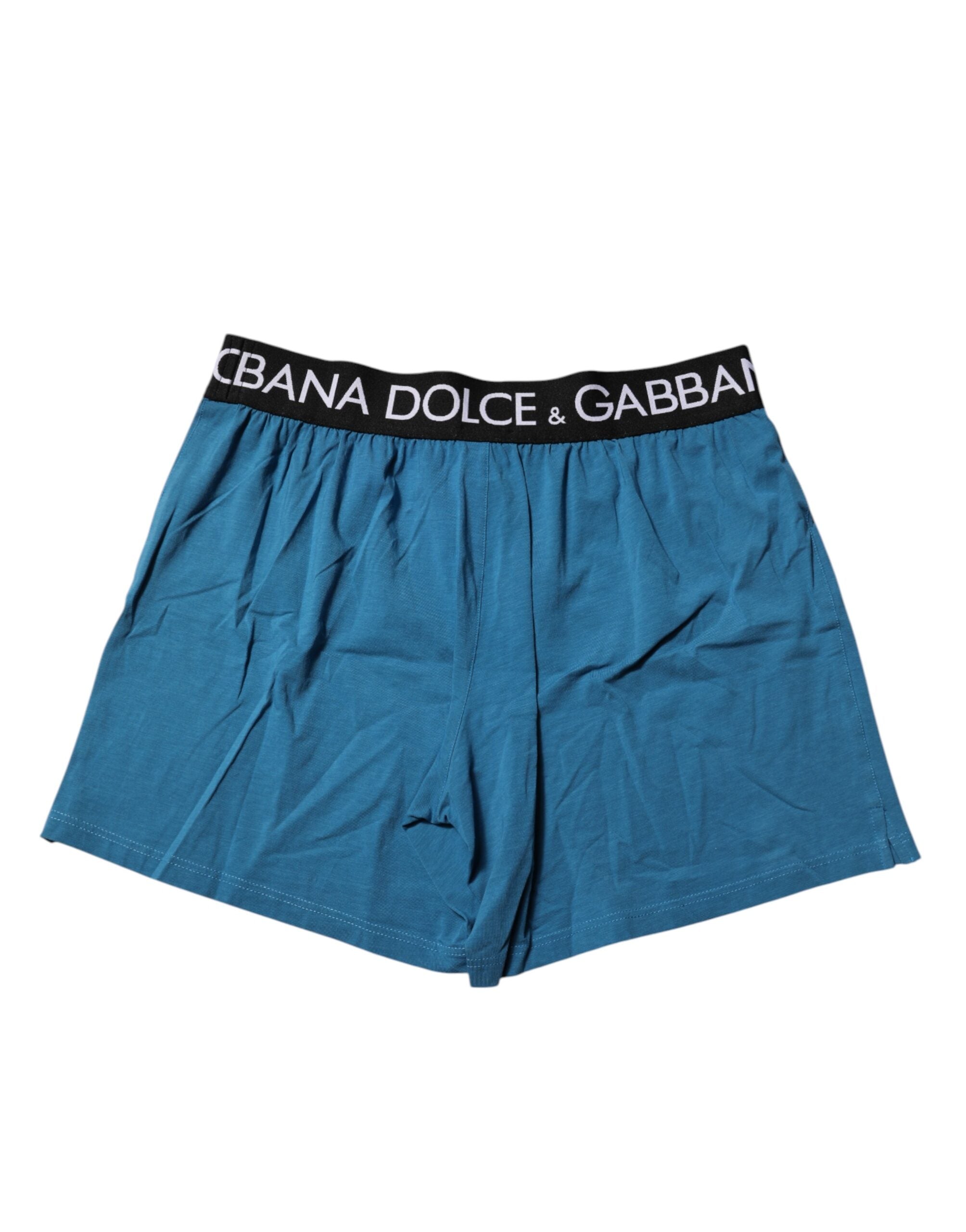 Dolce &amp; Gabbana – Boxershorts mit normaler Passform und Logo in Blau