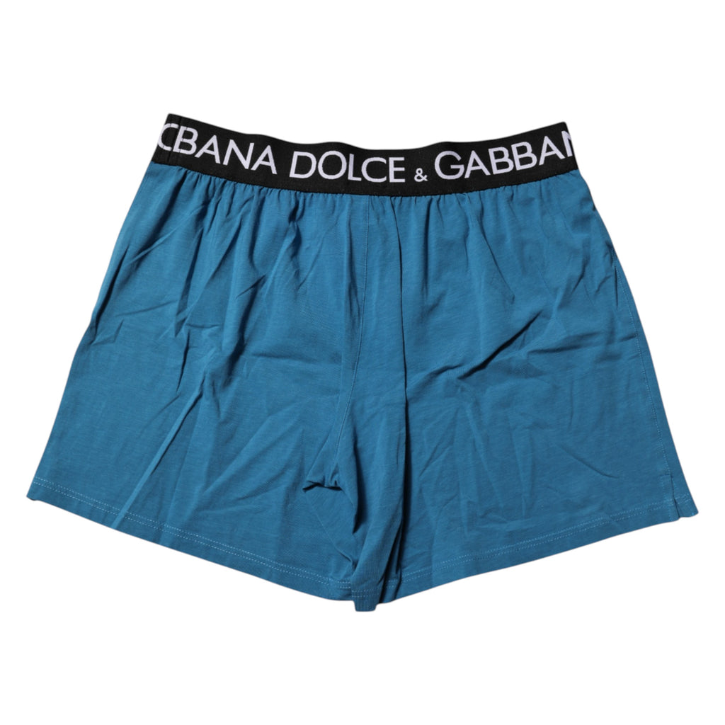 Dolce &amp; Gabbana – Boxershorts mit normaler Passform und Logo in Blau