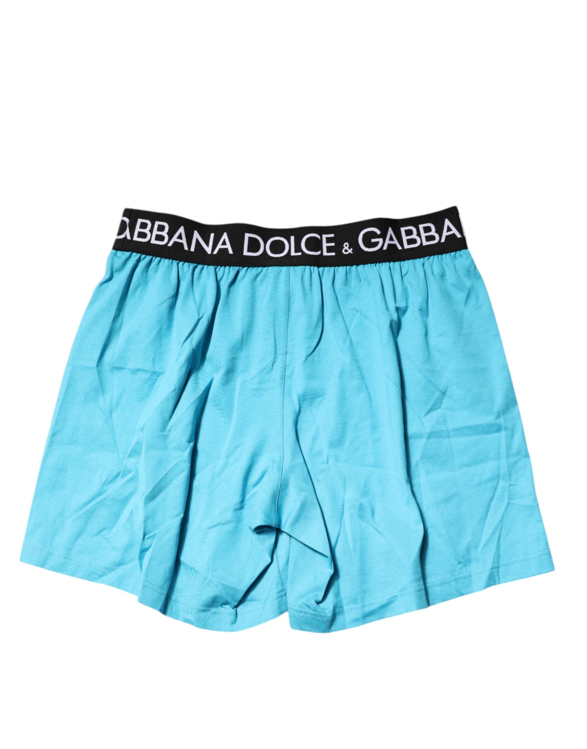 Dolce &amp; Gabbana – Boxershorts mit normaler Passform und Logo in Blau
