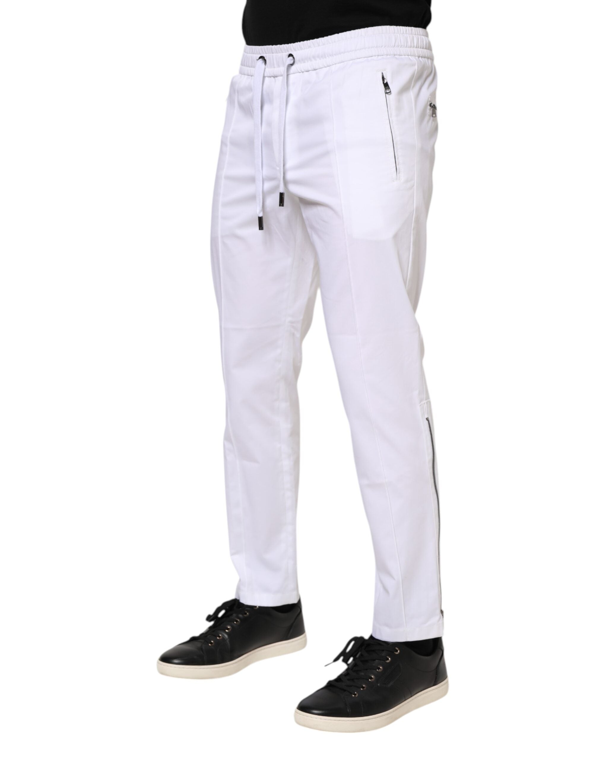 Dolce &amp; Gabbana Weiße Jogginghose aus Baumwollstretch mit Logo für Herren